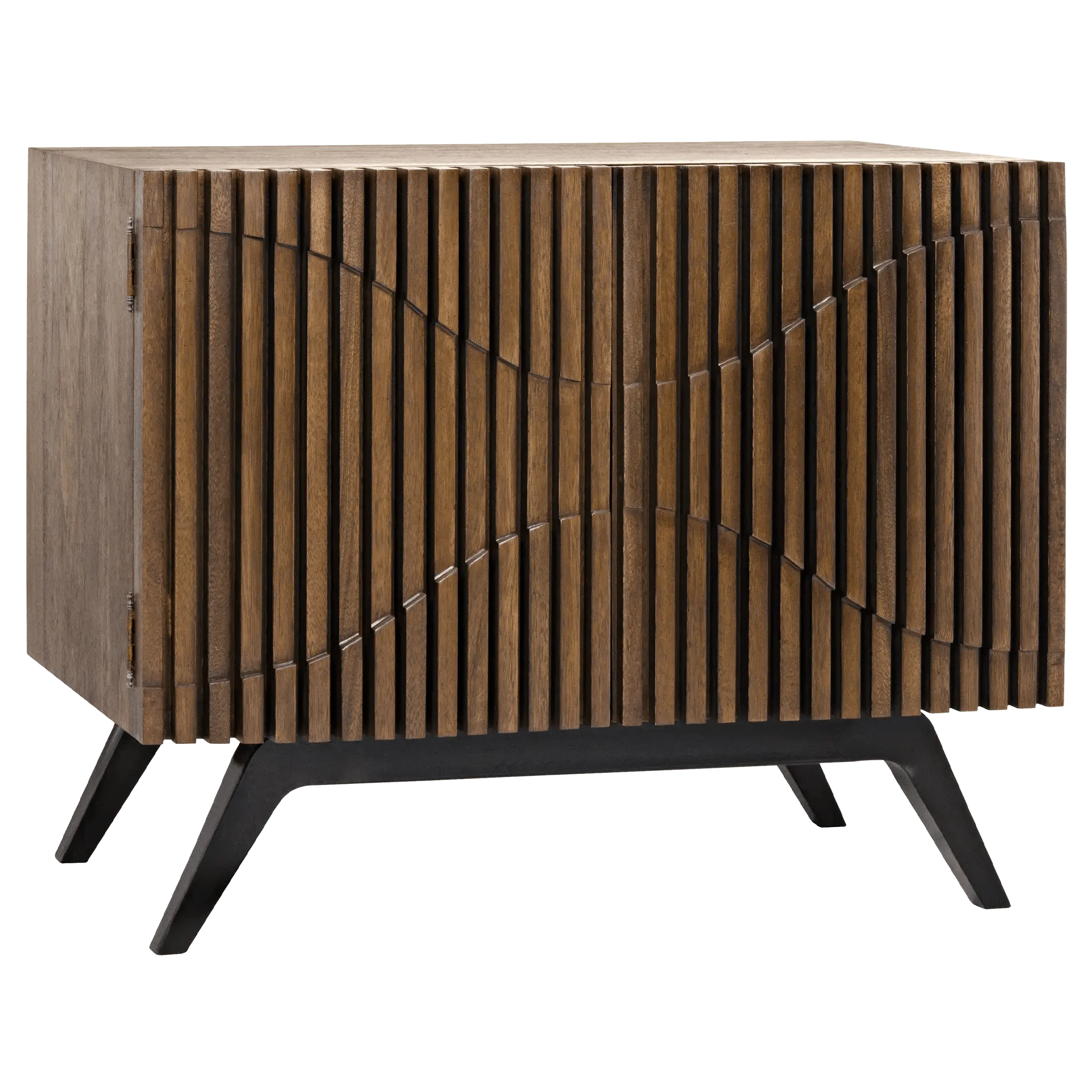 Illusion Single Sideboard with Steel Base, Dark Walnut - Remutear