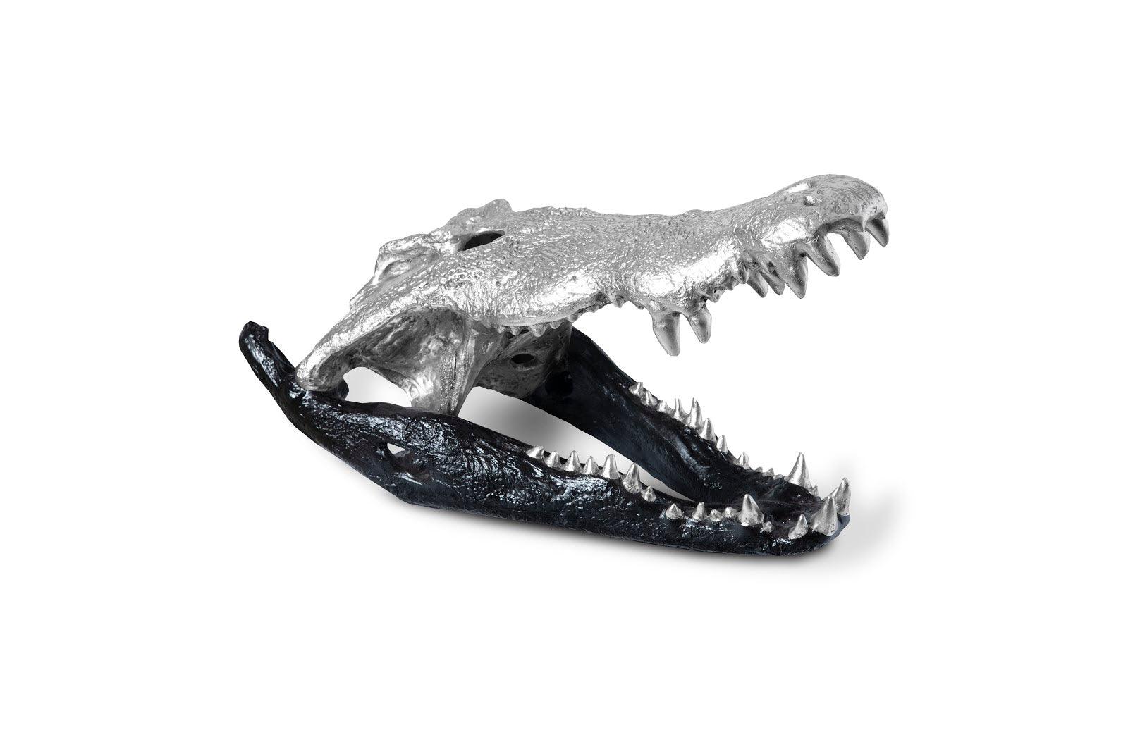 Crocodile Skull, Black/Silver Leaf - Remutear