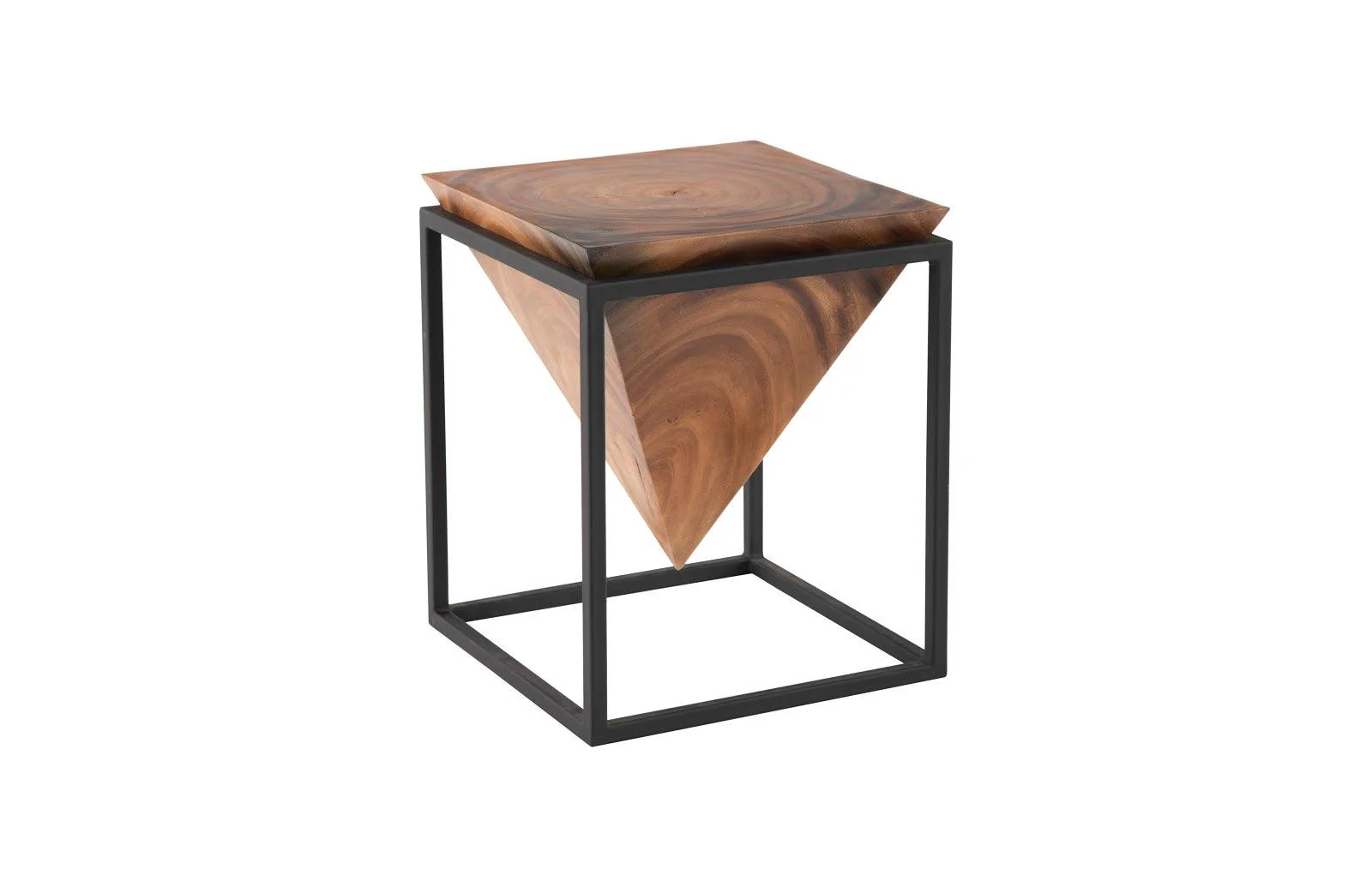 Inverted Pyramid Side Table, Natural - Remutear