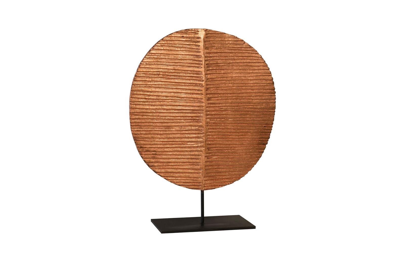 Carved Round Leaf on Metal Stand, LG - Remutear