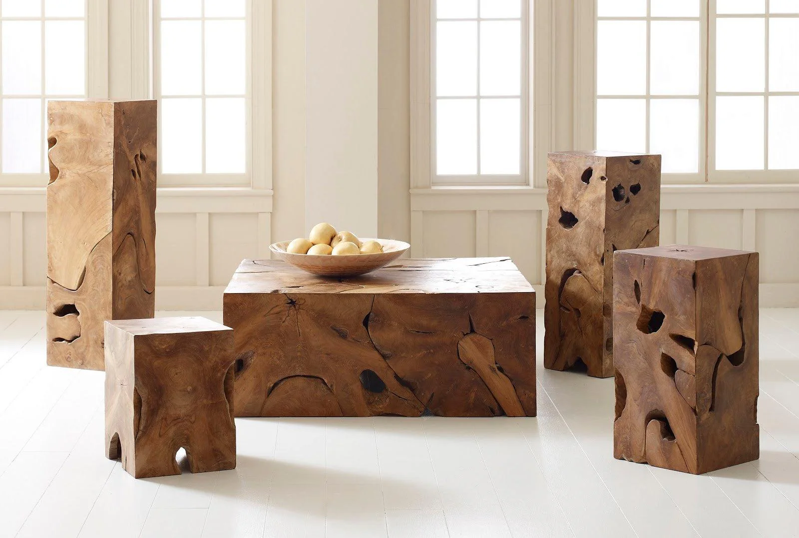 Teak Slice Coffee Table, Rectangle - Remutear