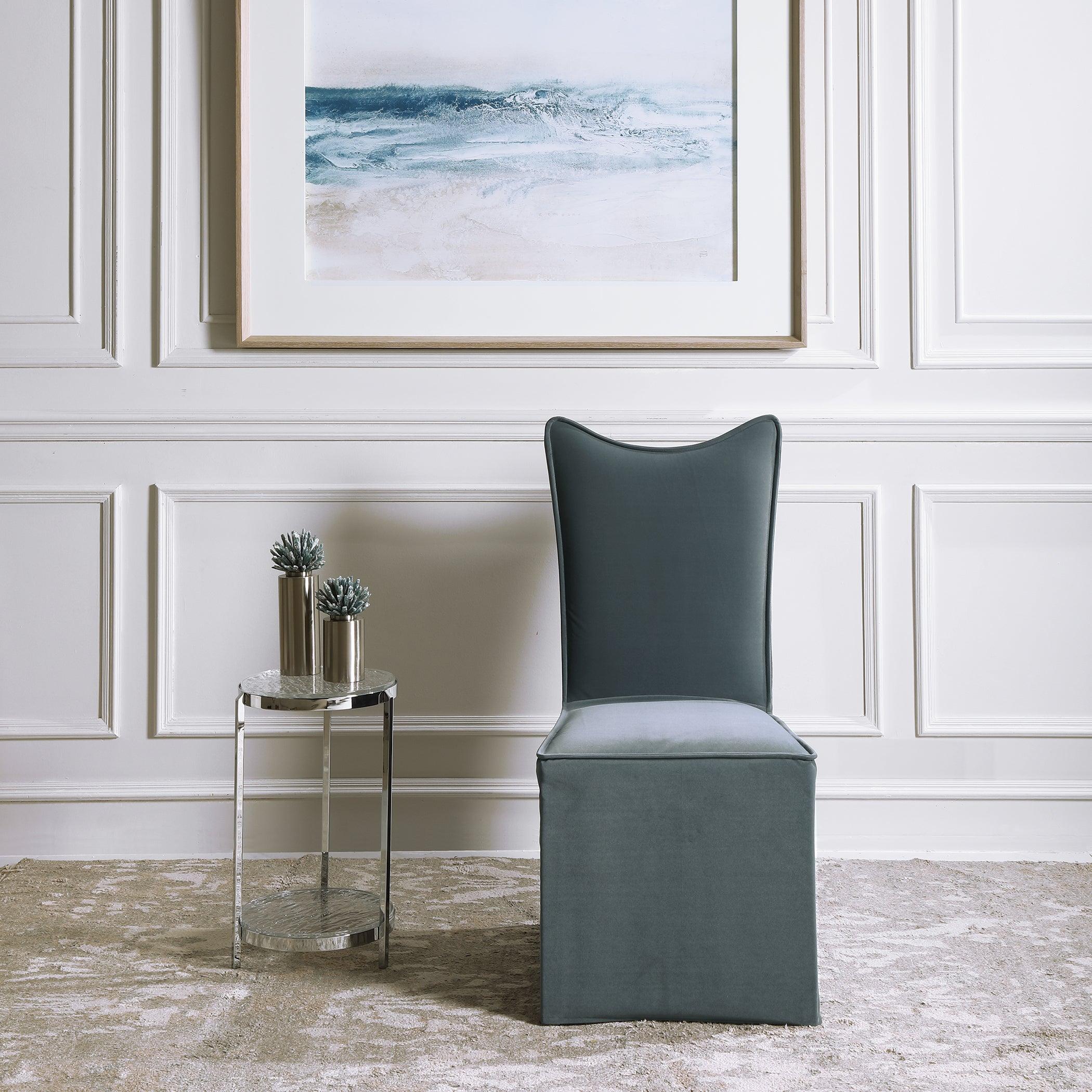 Delroy Armless Chair, Gray, Set Of 2 - Remutear
