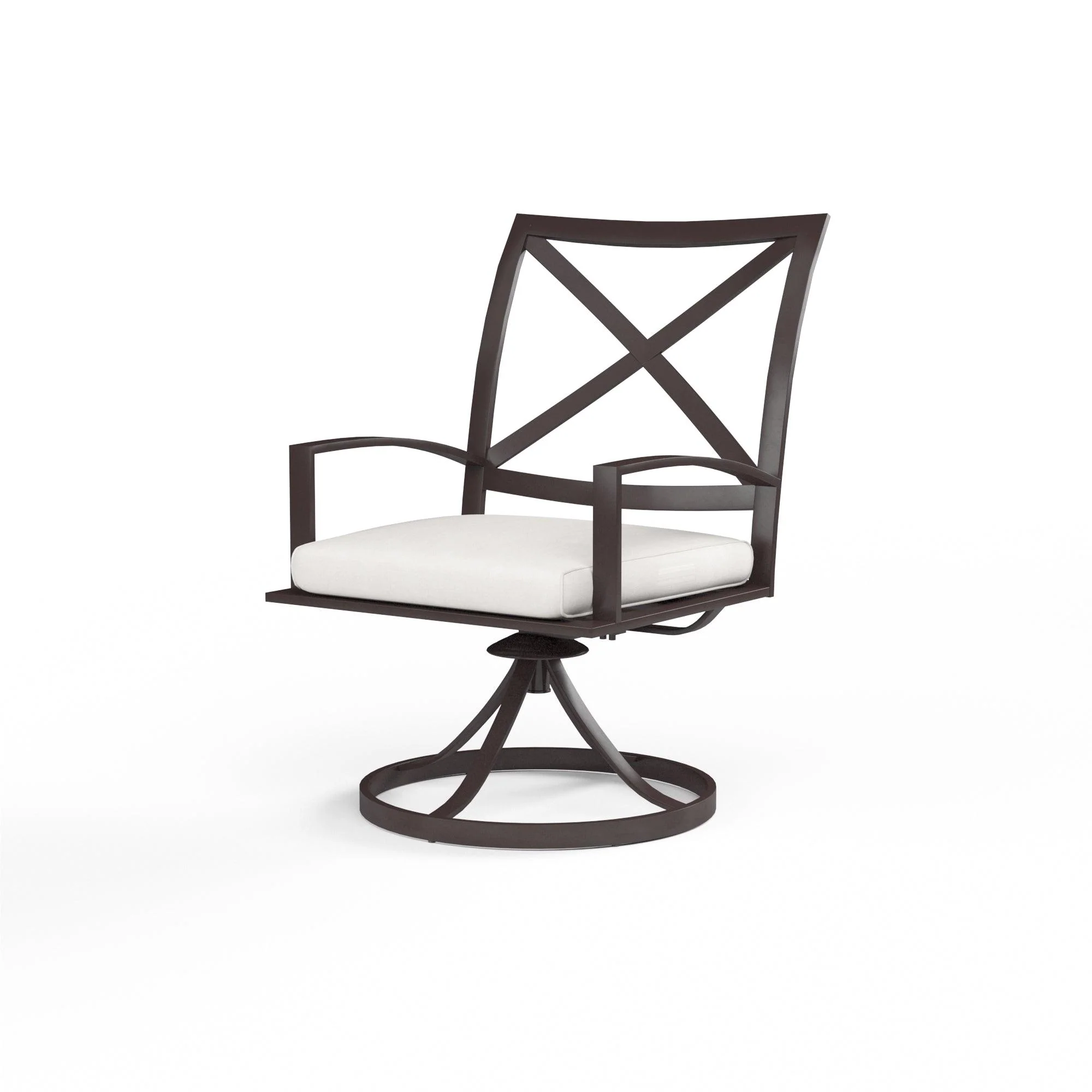La Jolla Swivel Dining Chair in Canvas Flax w/ Self Welt - Remutear