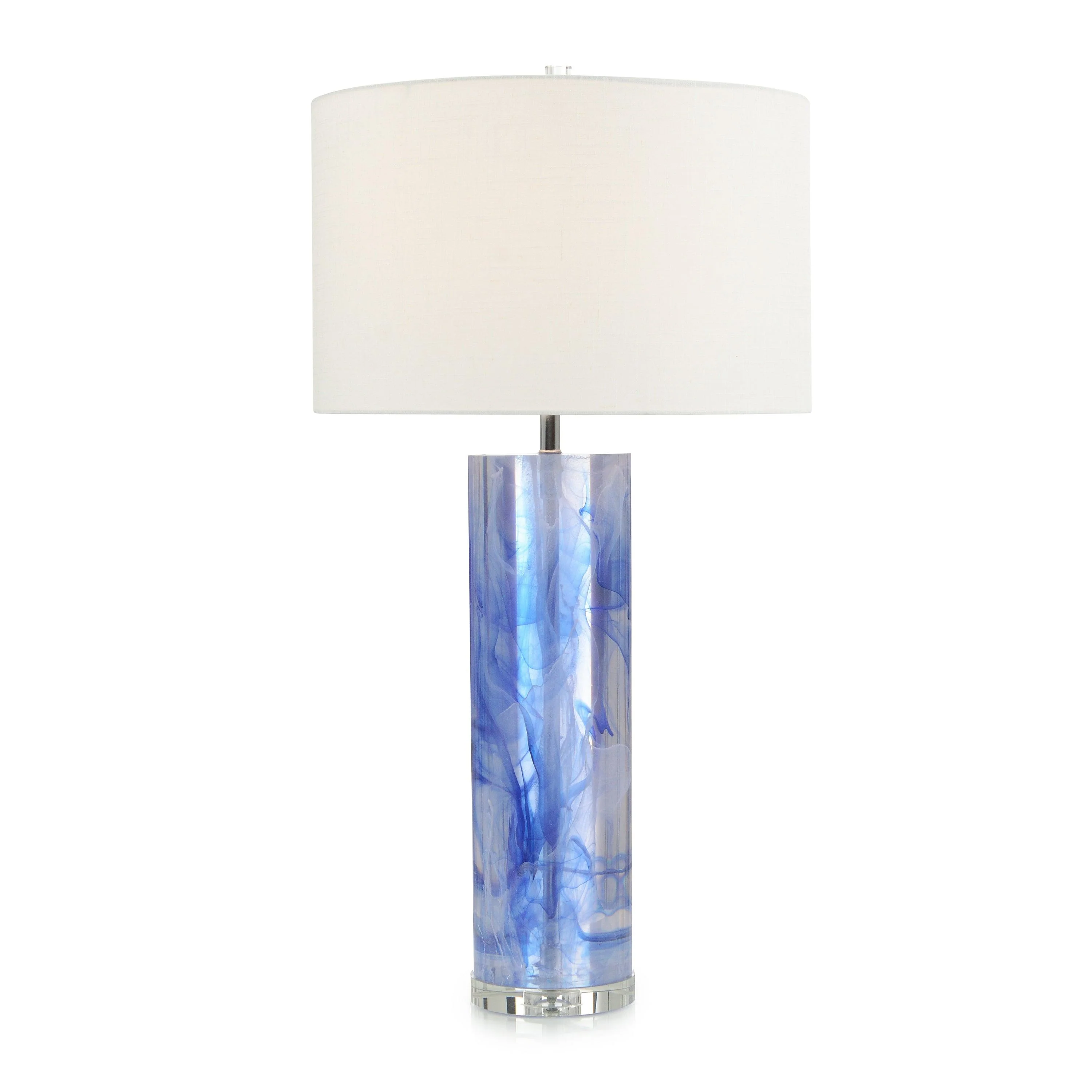 Cylinder Blue and Clear Resin Table Lamp - Remutear