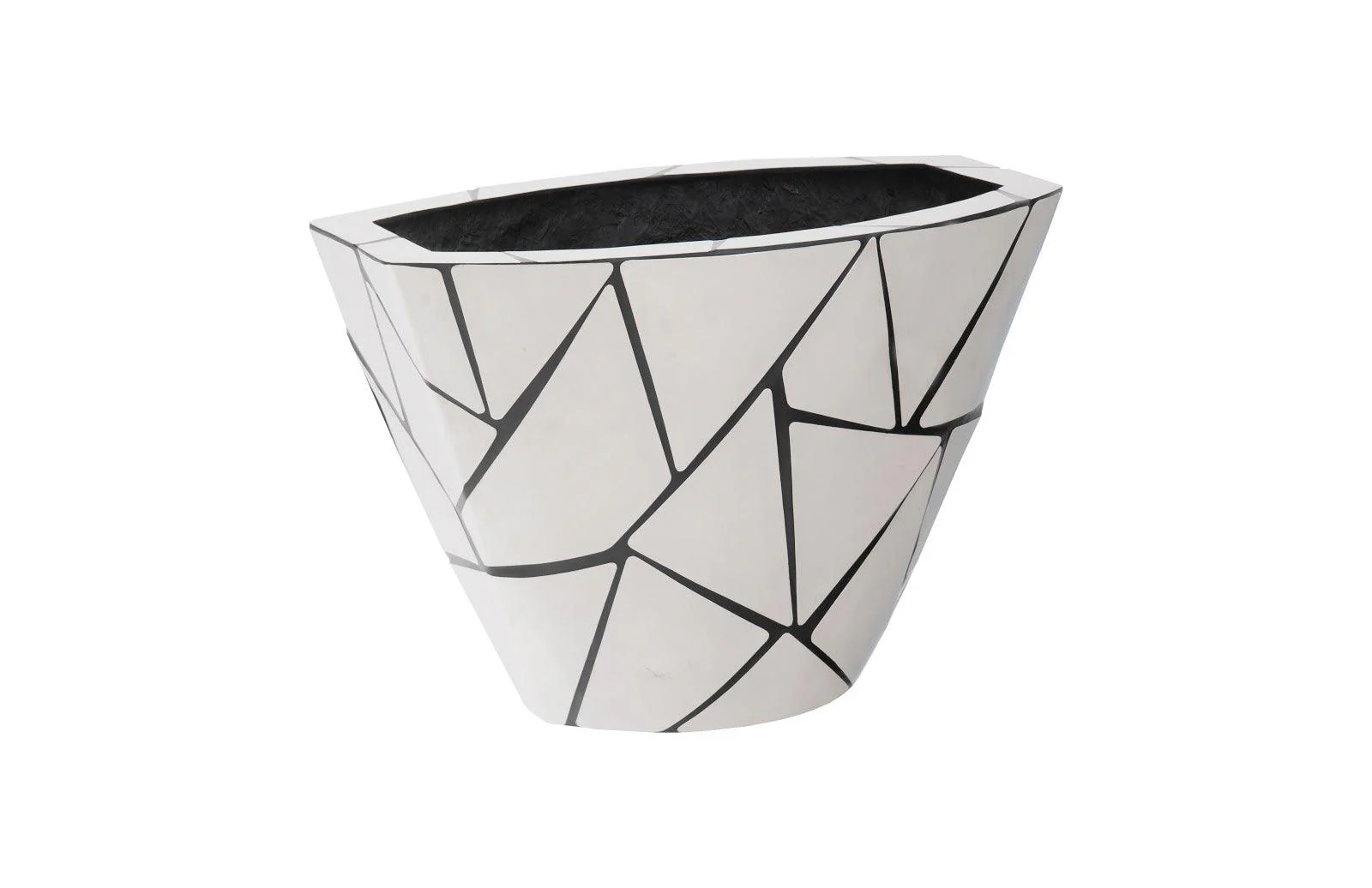 Triangle Crazy Cut Planter, Small, Stainless Steel - Remutear