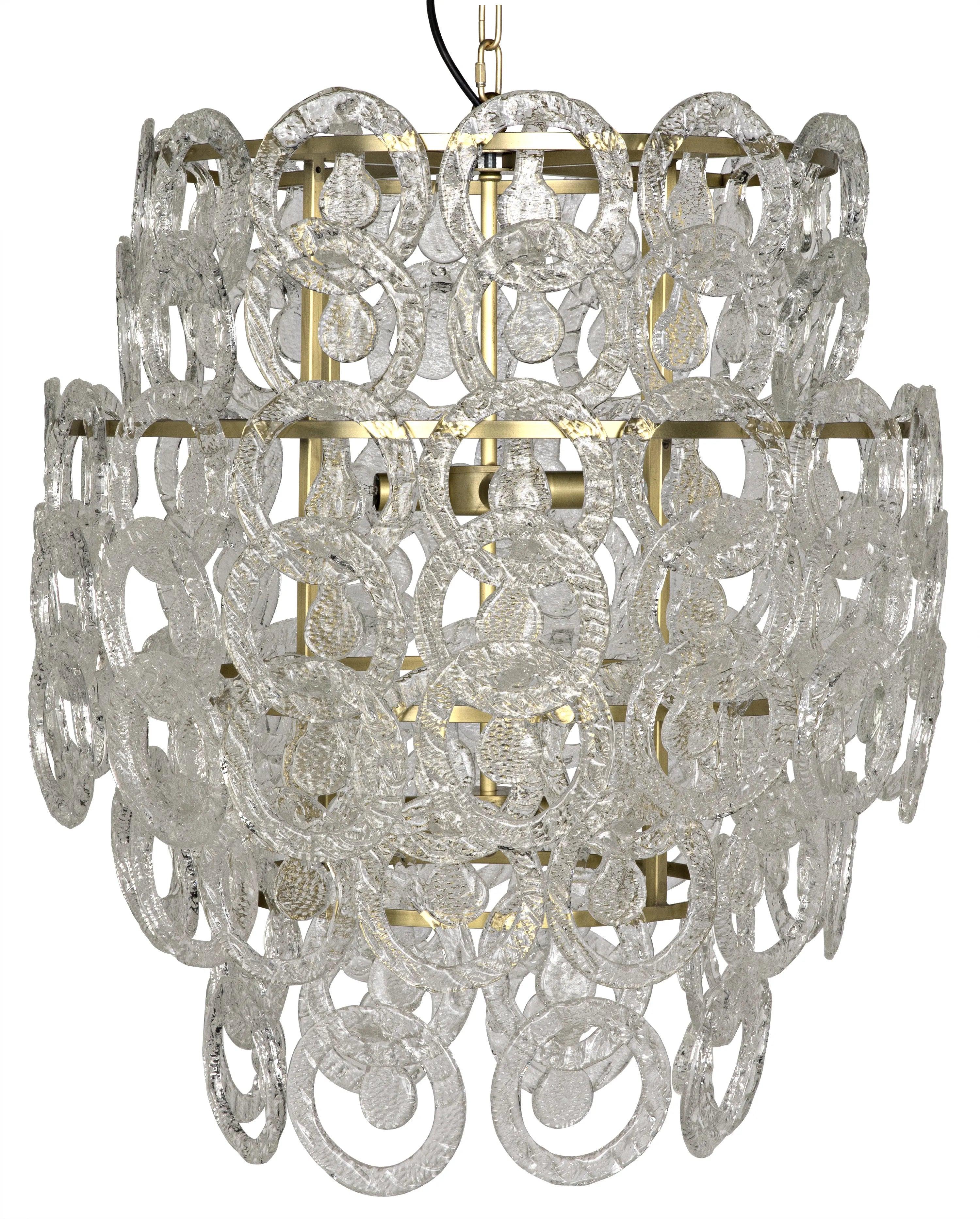 Quebec Chandelier, Metal with Brass Finish - Remutear
