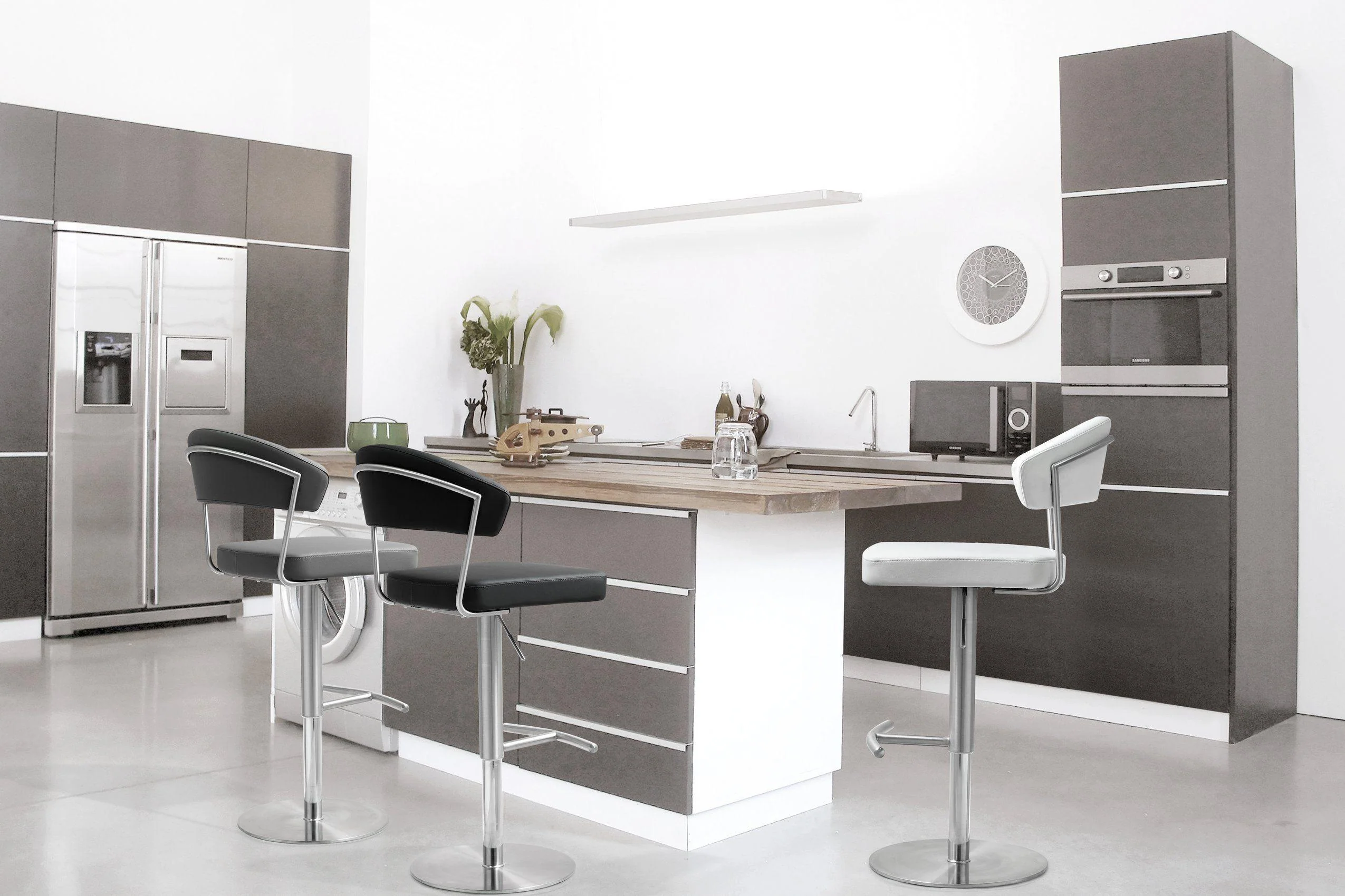 Cosmo White Stainless Steel Barstool - Remutear