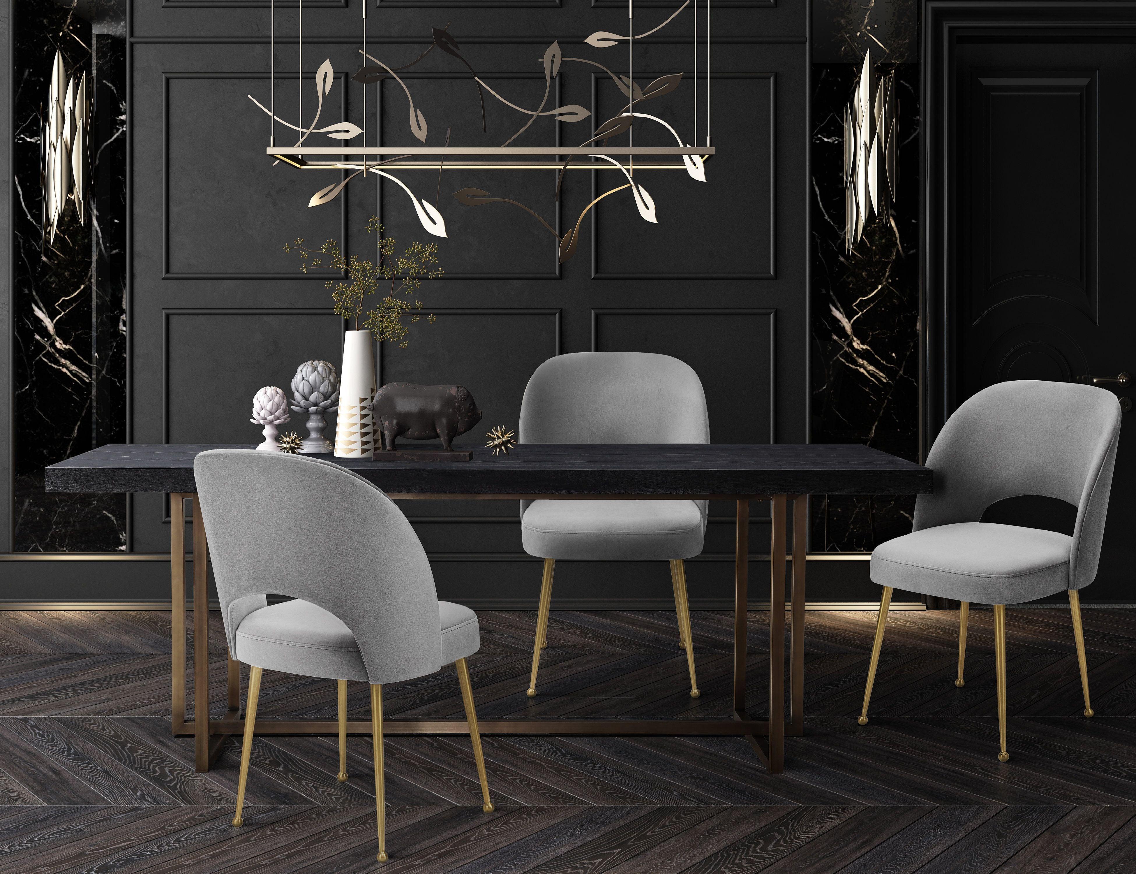 Swell Light Grey Velvet Chair - Remutear