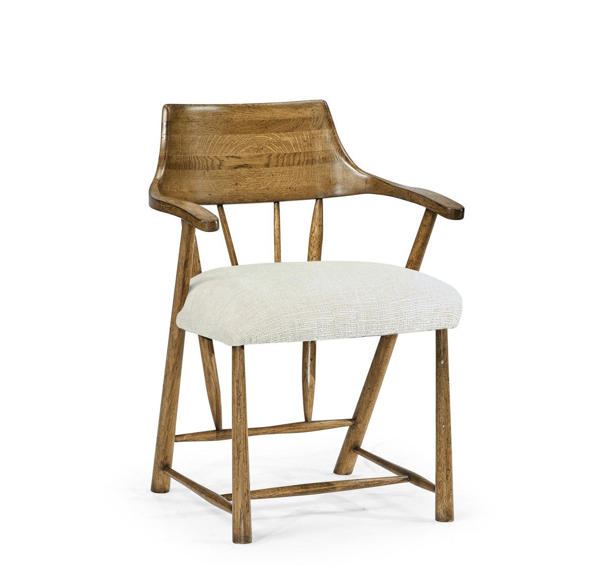 Casual Accents Medium Driftwood Captains Chair, Shambala - Remutear