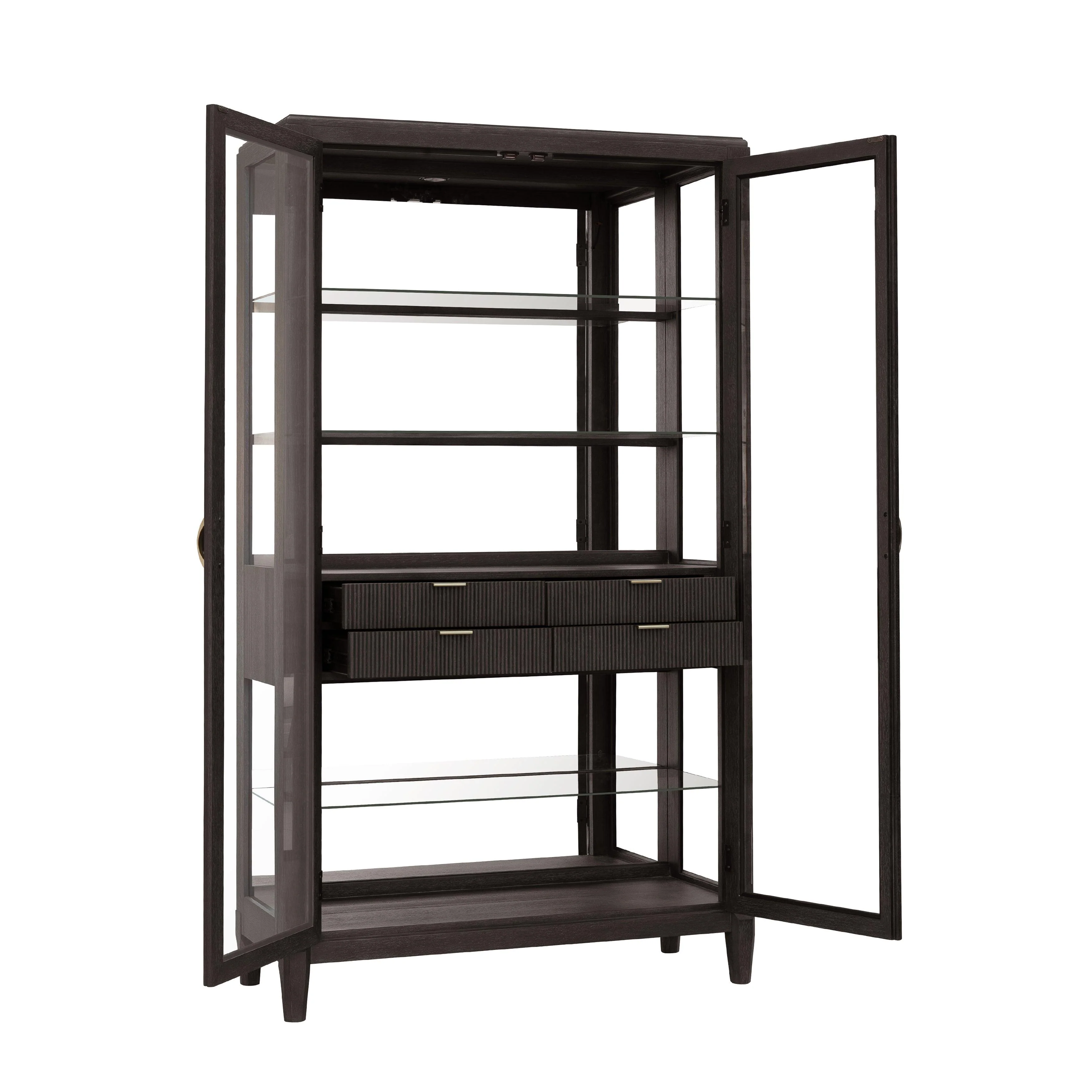 West End Loft Curio with Drawers - Remutear