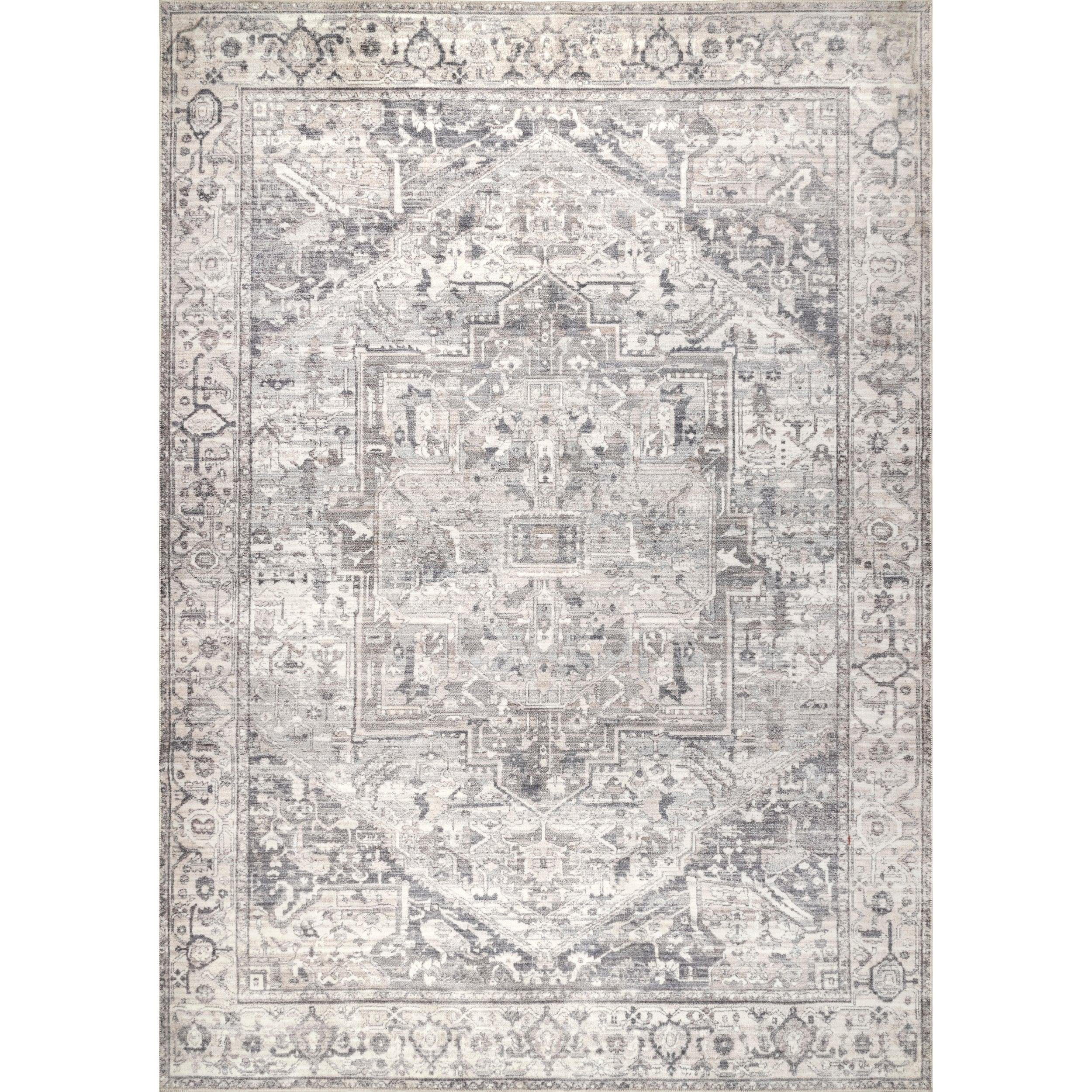 Brielle Machine Washable Vintage Medallion Area Rug - Remutear