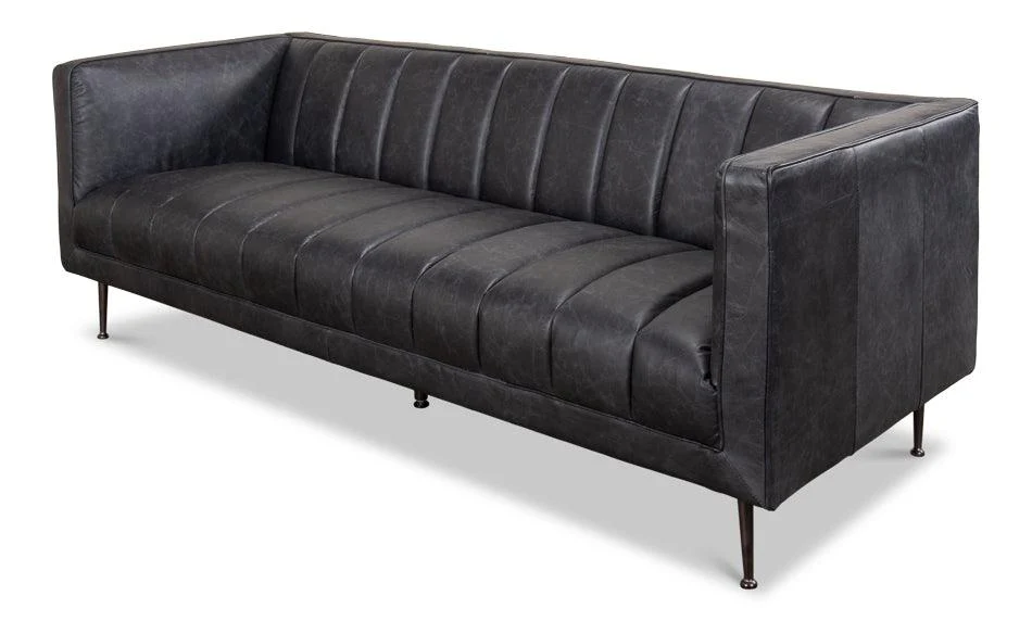Lexington Sofa Nottinghill Grey Leather - Remutear