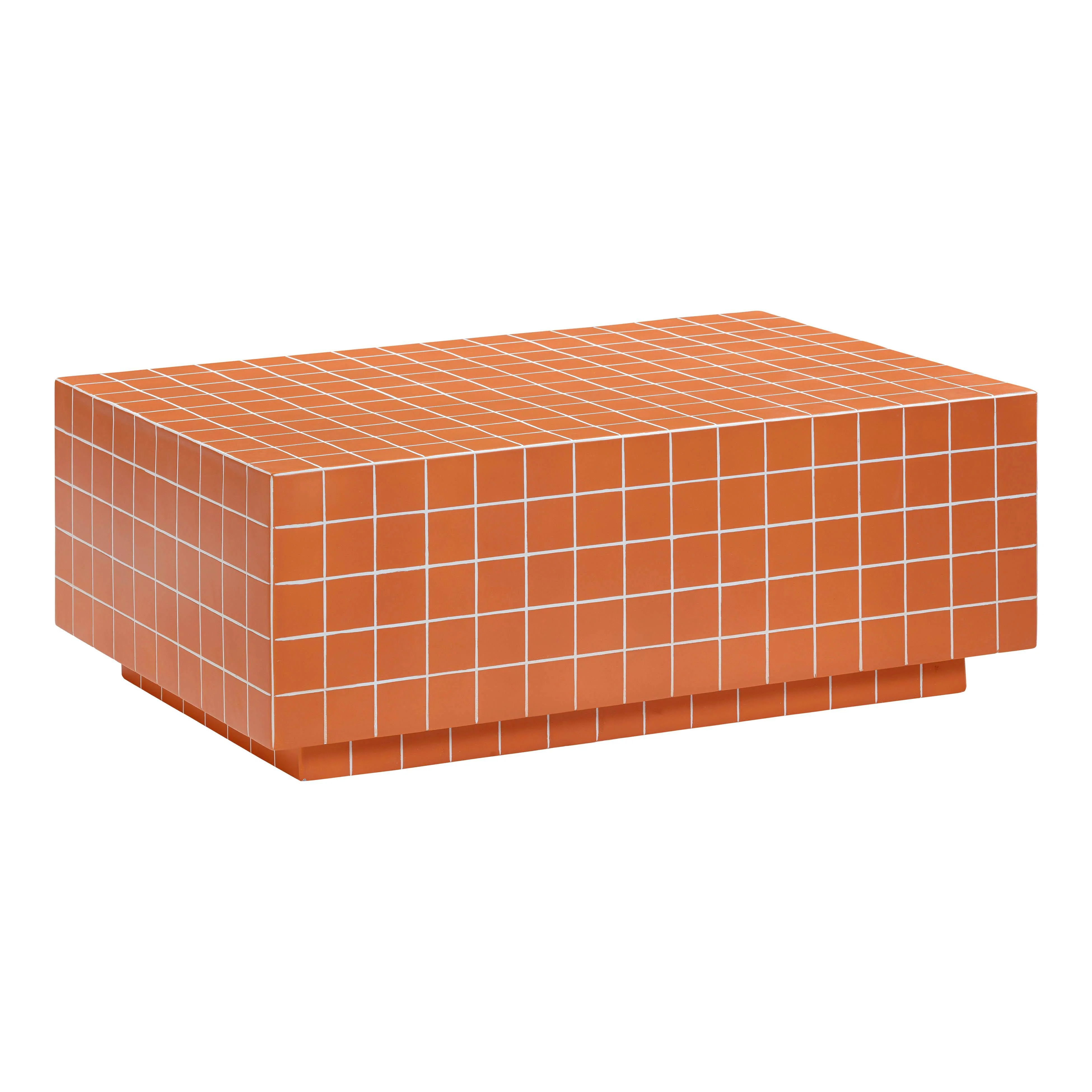 Mixie Brick Orange Tile Indoor / Outdoor Coffee Table - Remutear