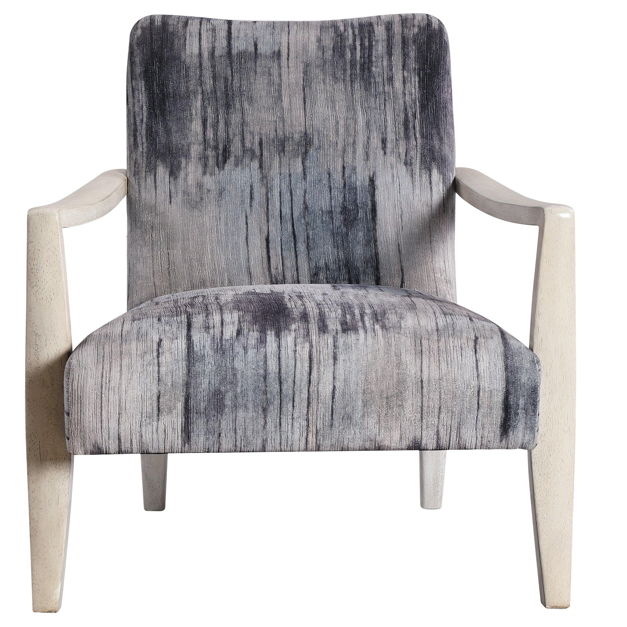 Watercolor Gray Chenille Accent Chair - Remutear