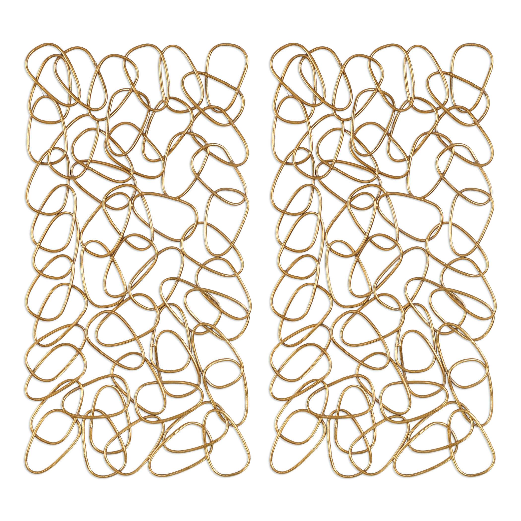 IN THE LOOP GOLD WALL ART SET OF 2 - Remutear