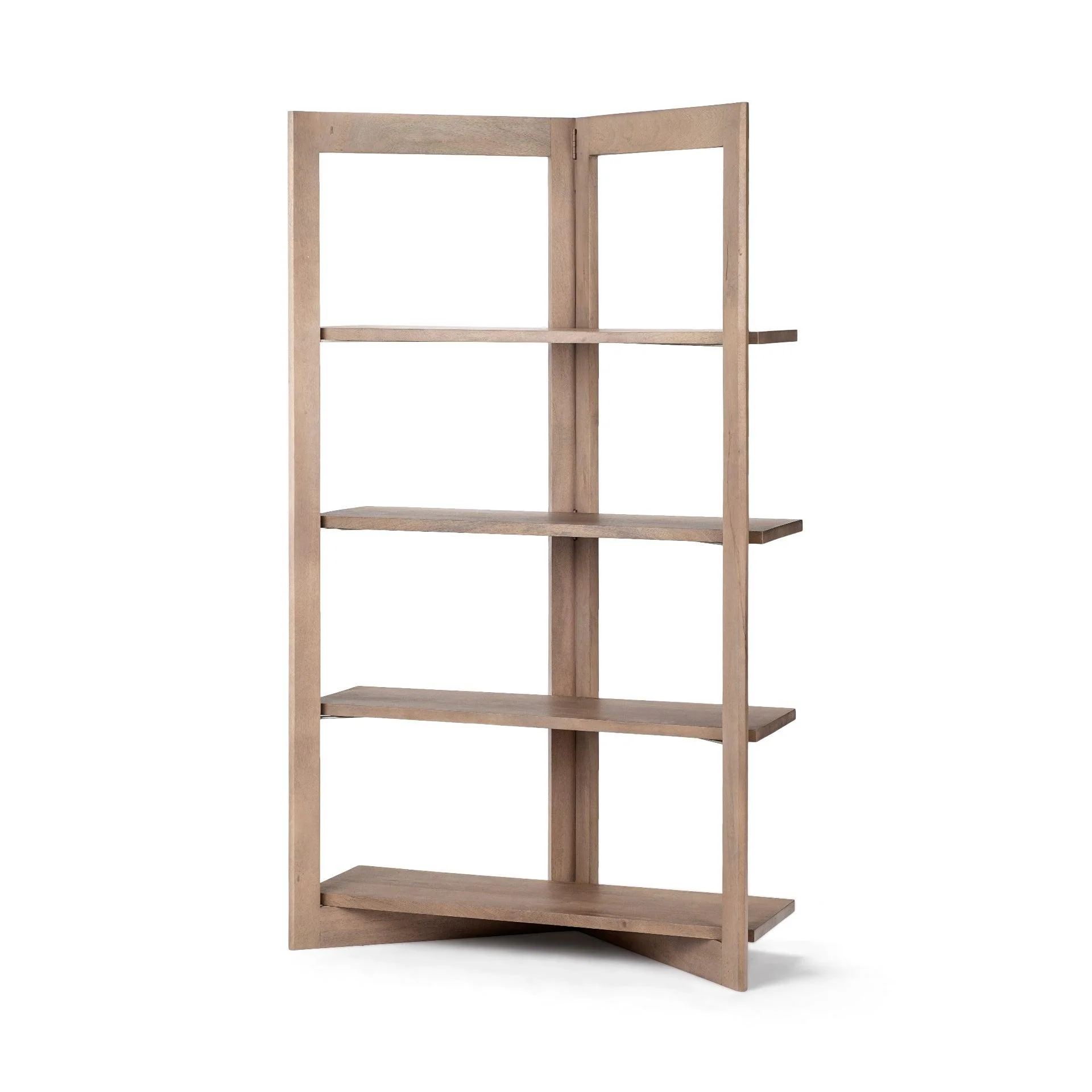 Turnbull I 42L x 16W x 72H Light Brown Wood Four Shelf Shelving Unit - Remutear