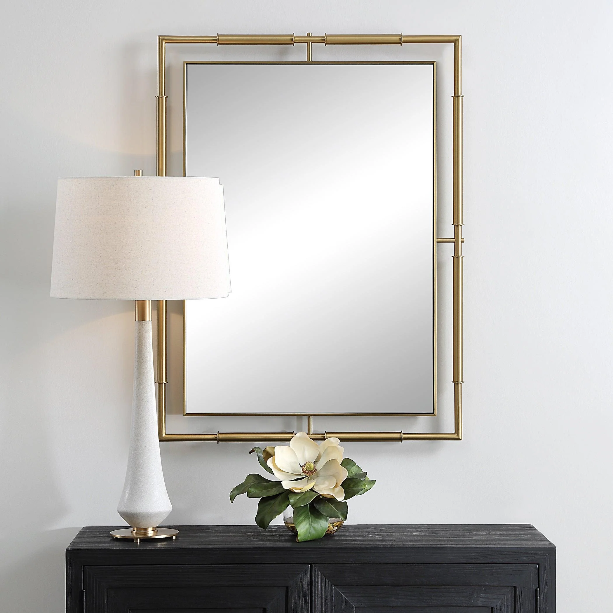 It's All Connected Rectangle Brass Mirror - Remutear