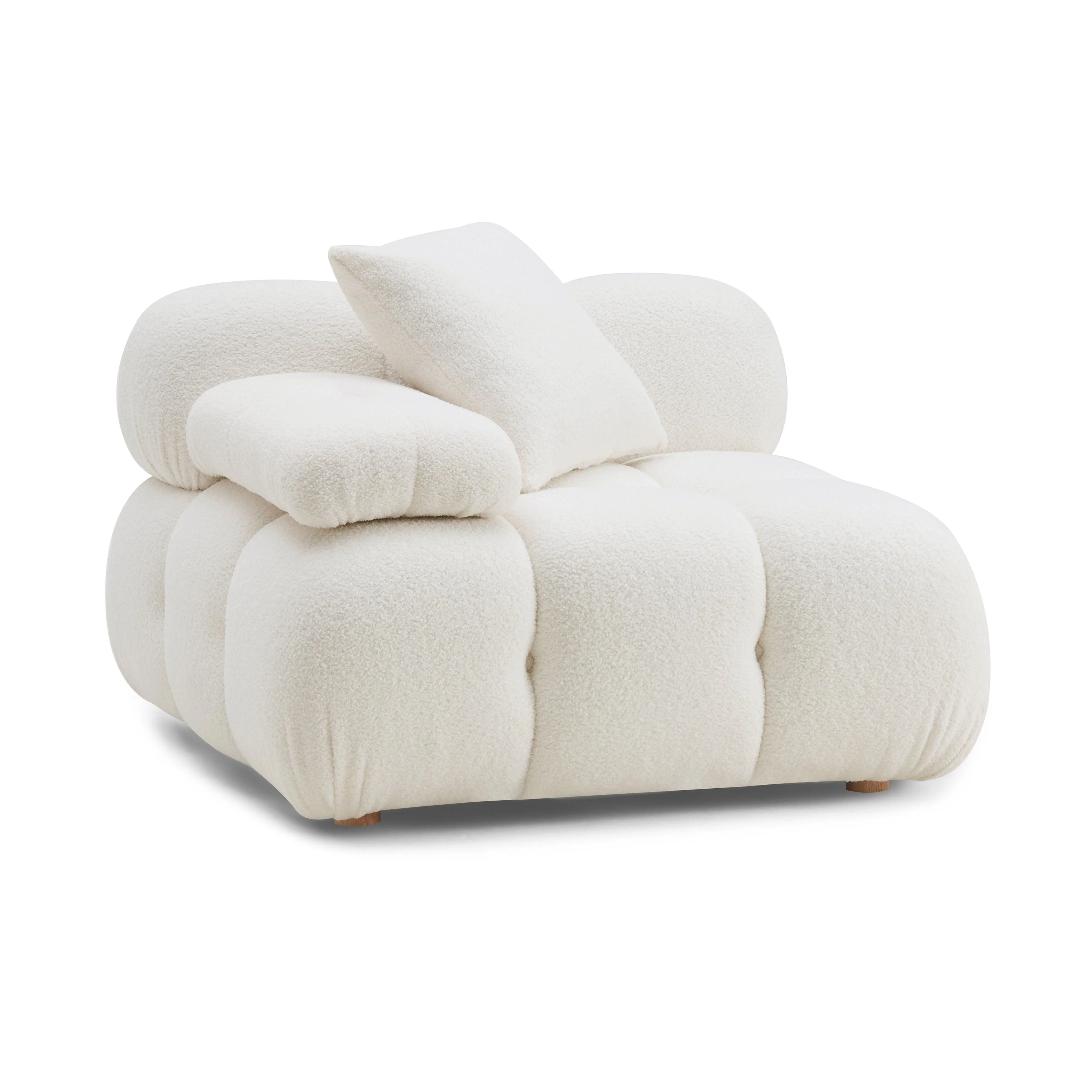 Calliope Cream Vegan Shearling Modular Corner Chair - Remutear