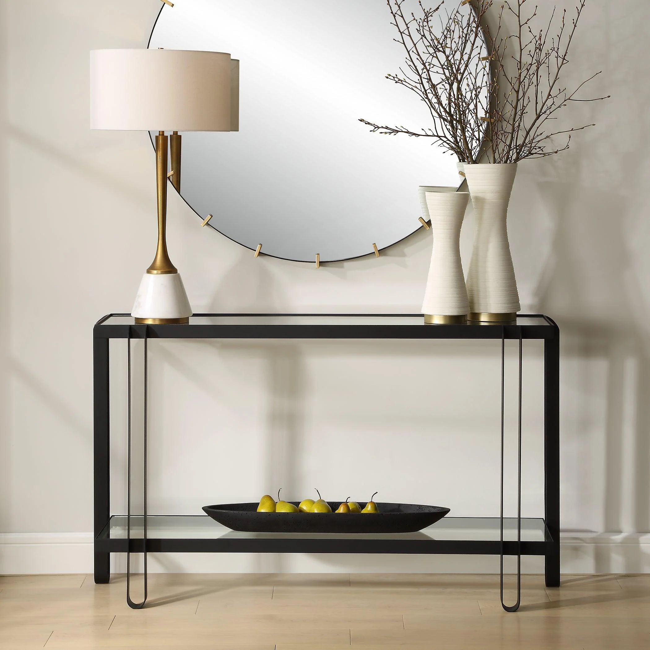 Shadow Black Iron Console Table - Remutear