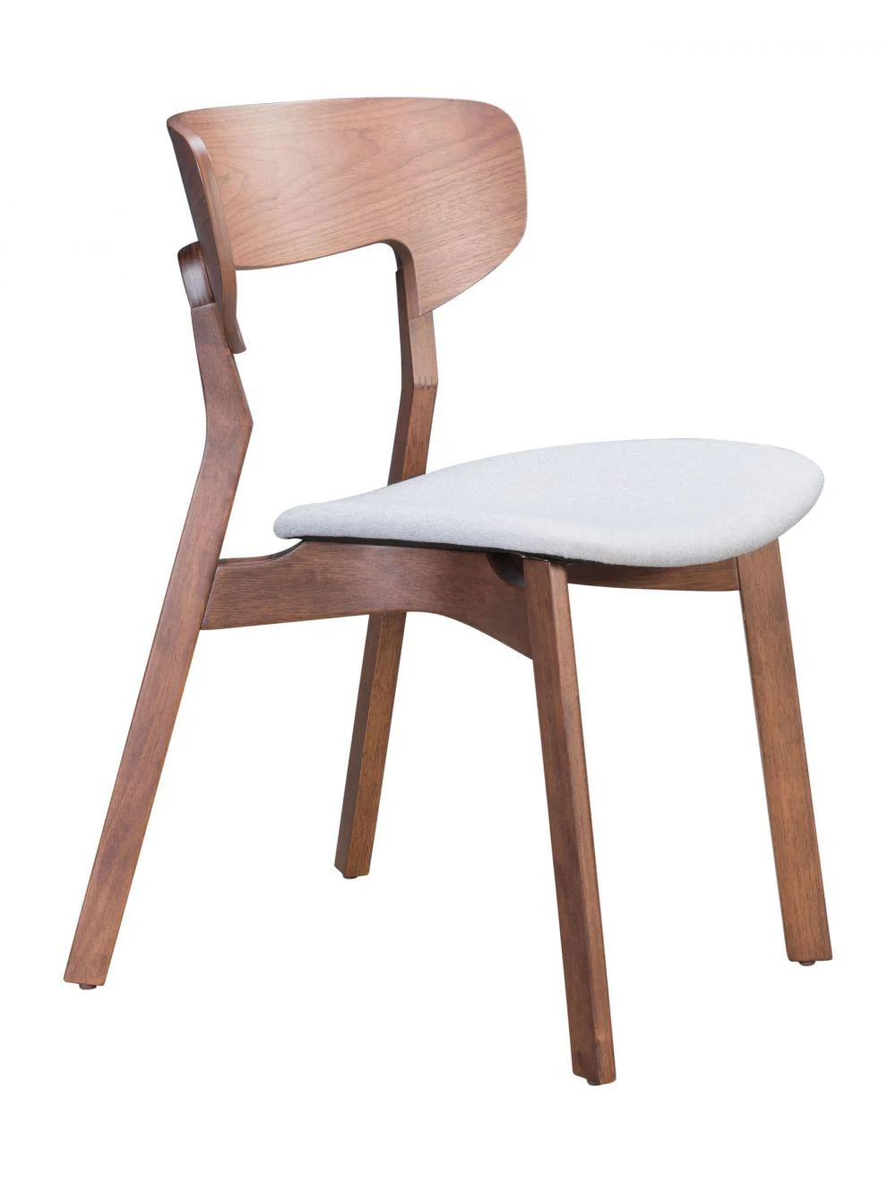 Russell Dining Chair (Set of 2) Walnut & Light Gray - Remutear
