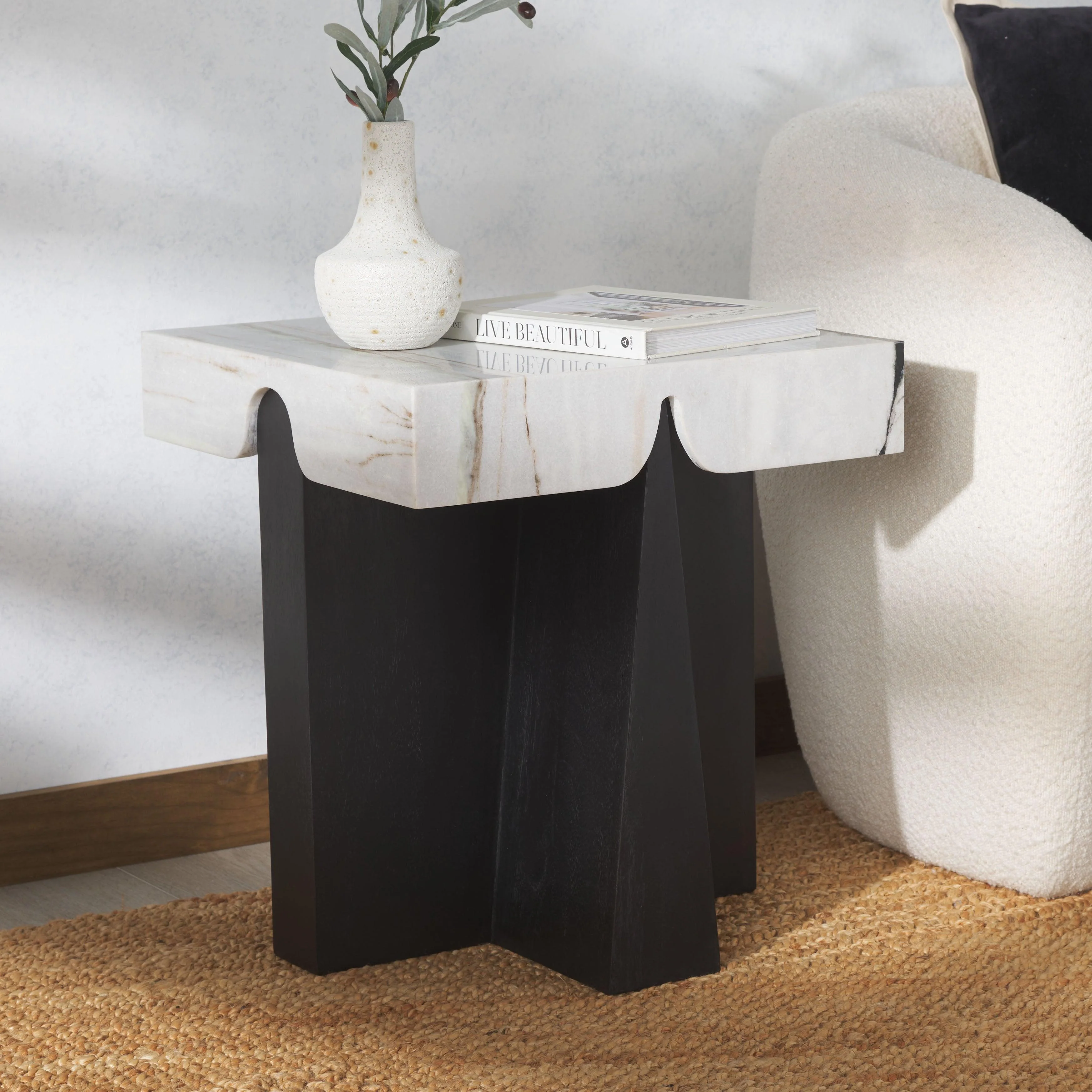Roxandra Marble Top Accent Table - Remutear