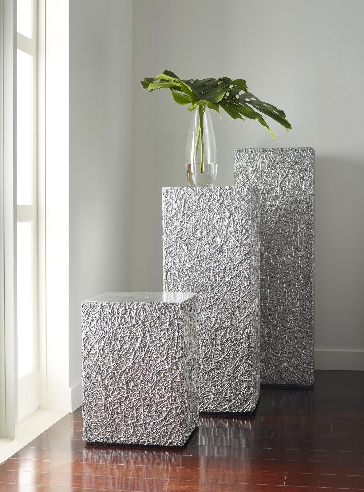 String Theory Pedestal, Silver Leaf, SM - Remutear