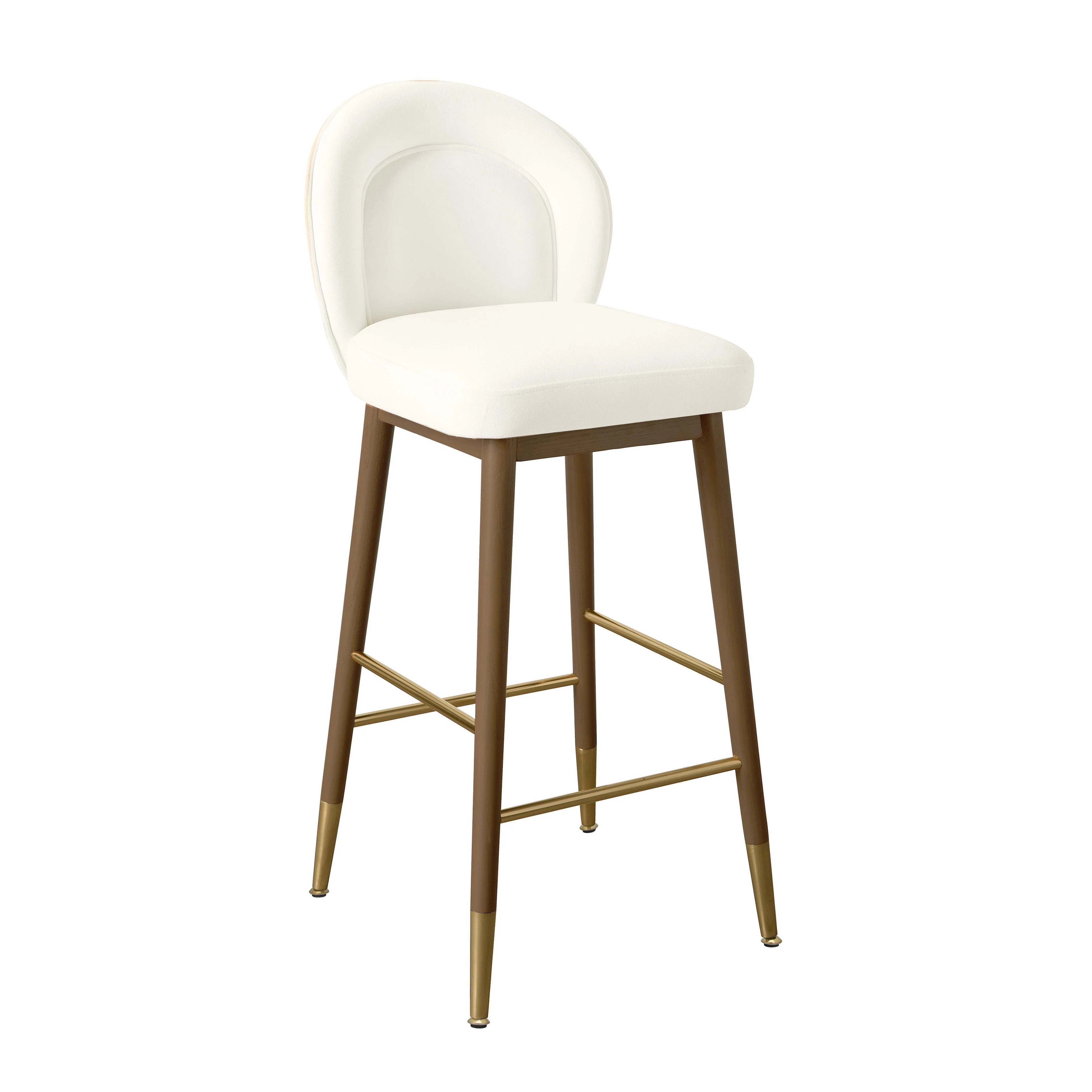Hailey Cream Velvet Counter Stool - Remutear