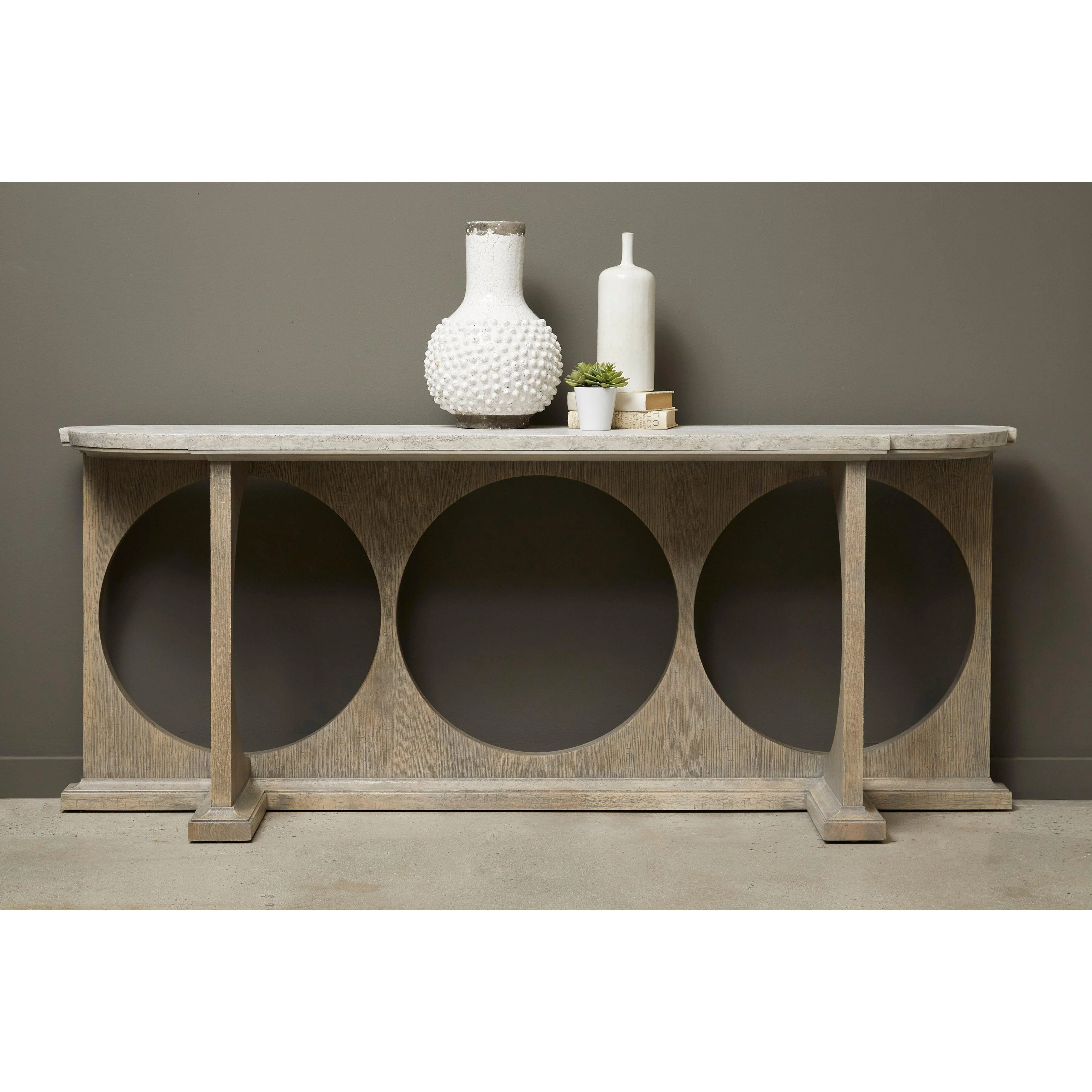 Modern Entryway Console Table with Concrete Top - Remutear