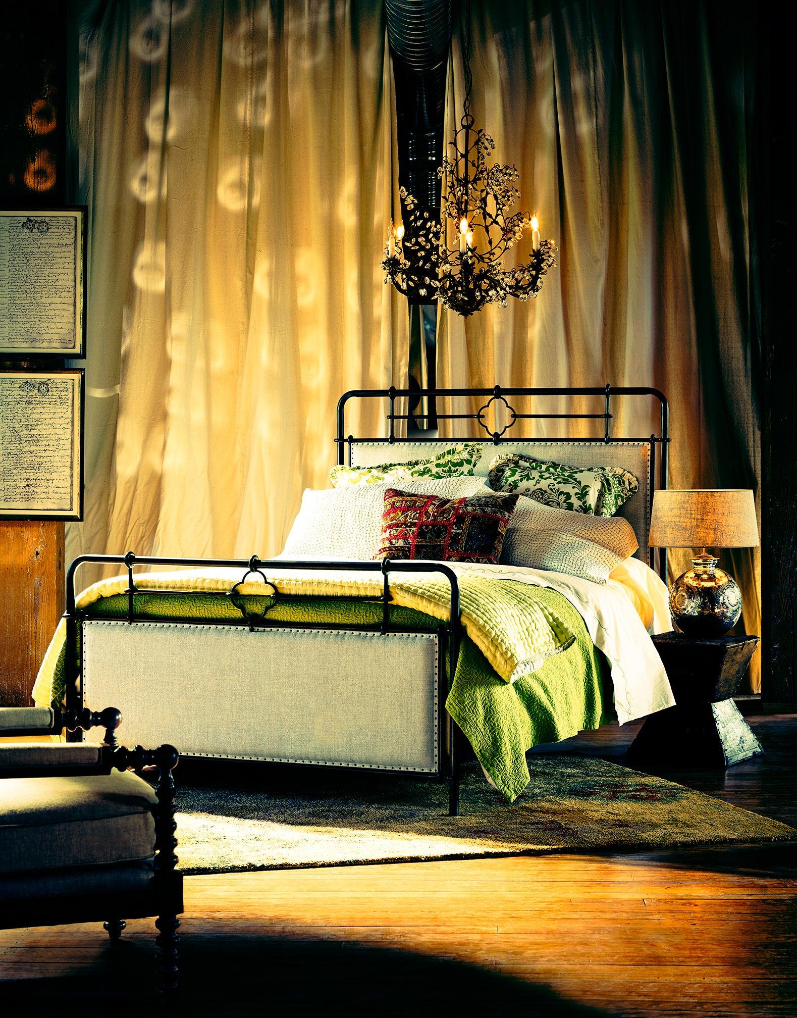 Curated Upholstered Metal Bed - Remutear