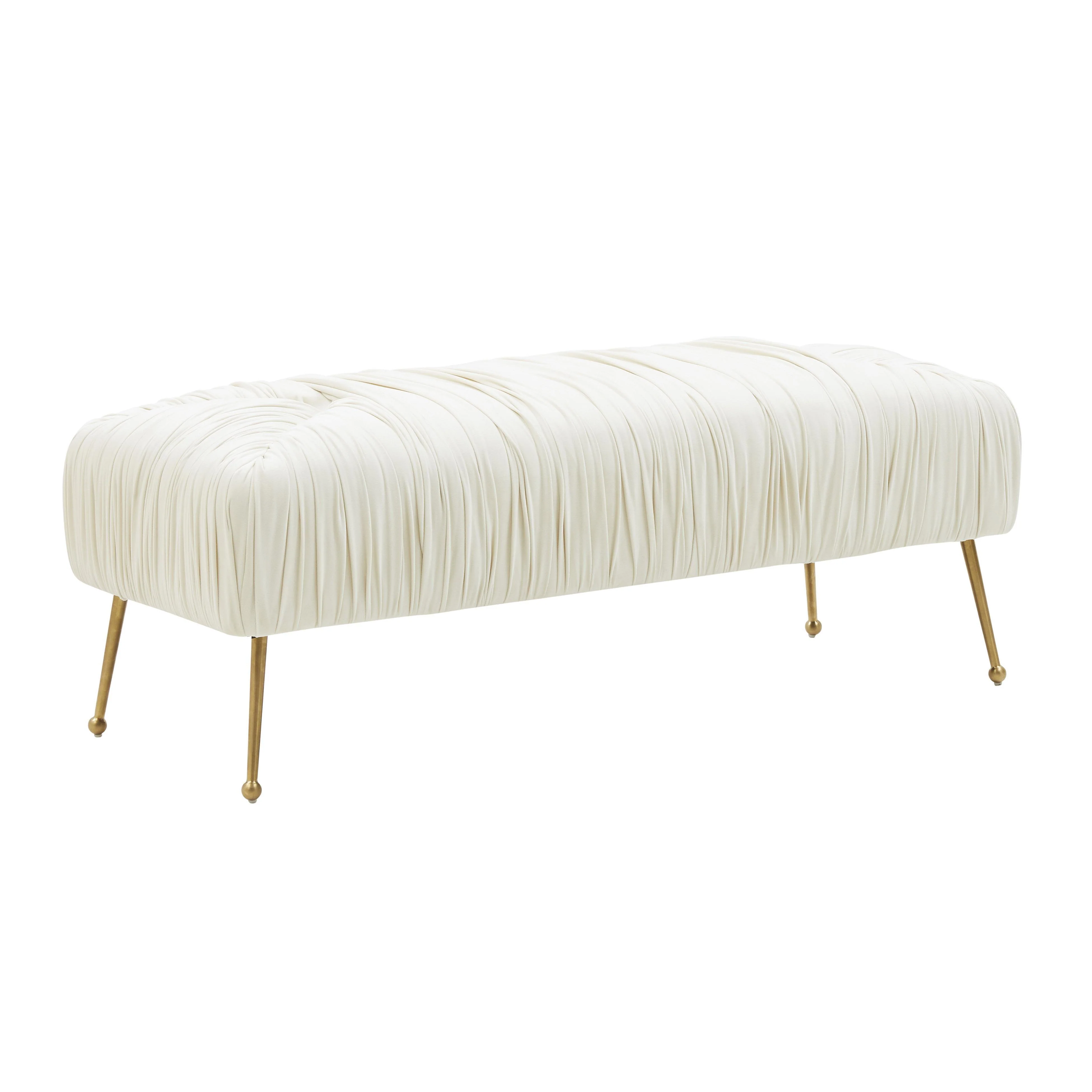 Jessica Cream Velvet Bench - Remutear