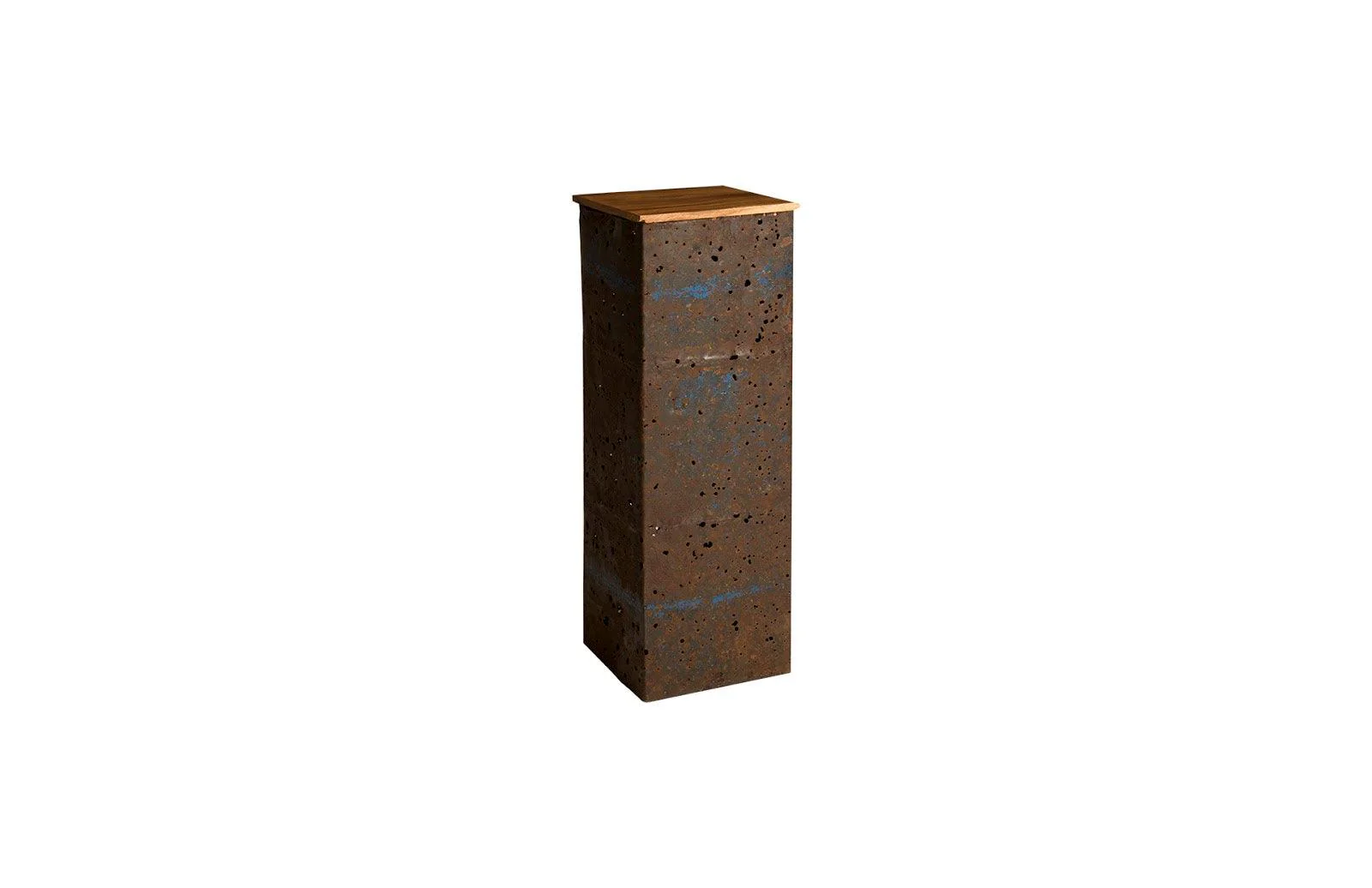 Crumpled Oil Drum Pedestal, Wood Top - Remutear