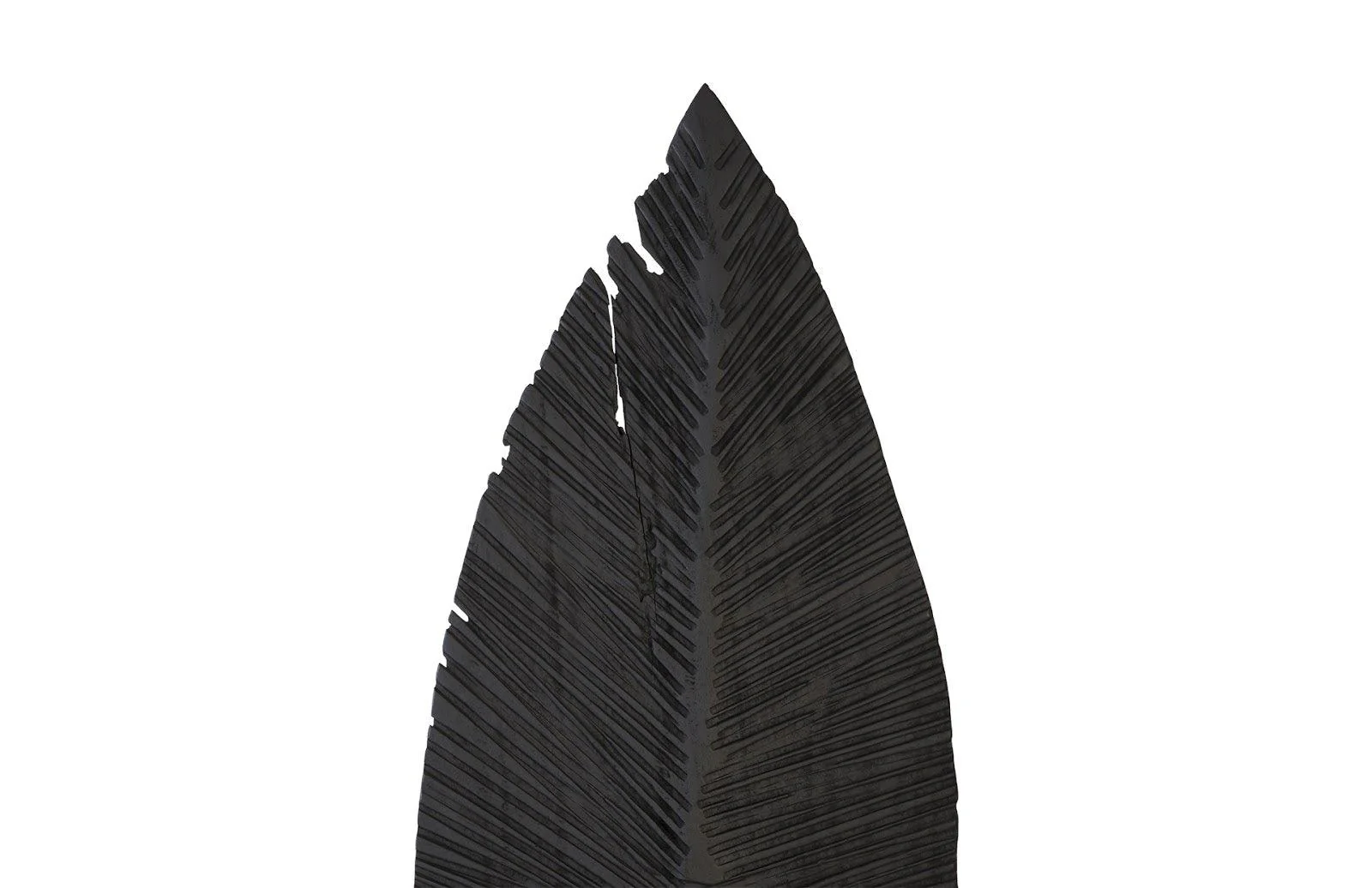 Carved Leaf on Stand, Burnt, LG - Remutear