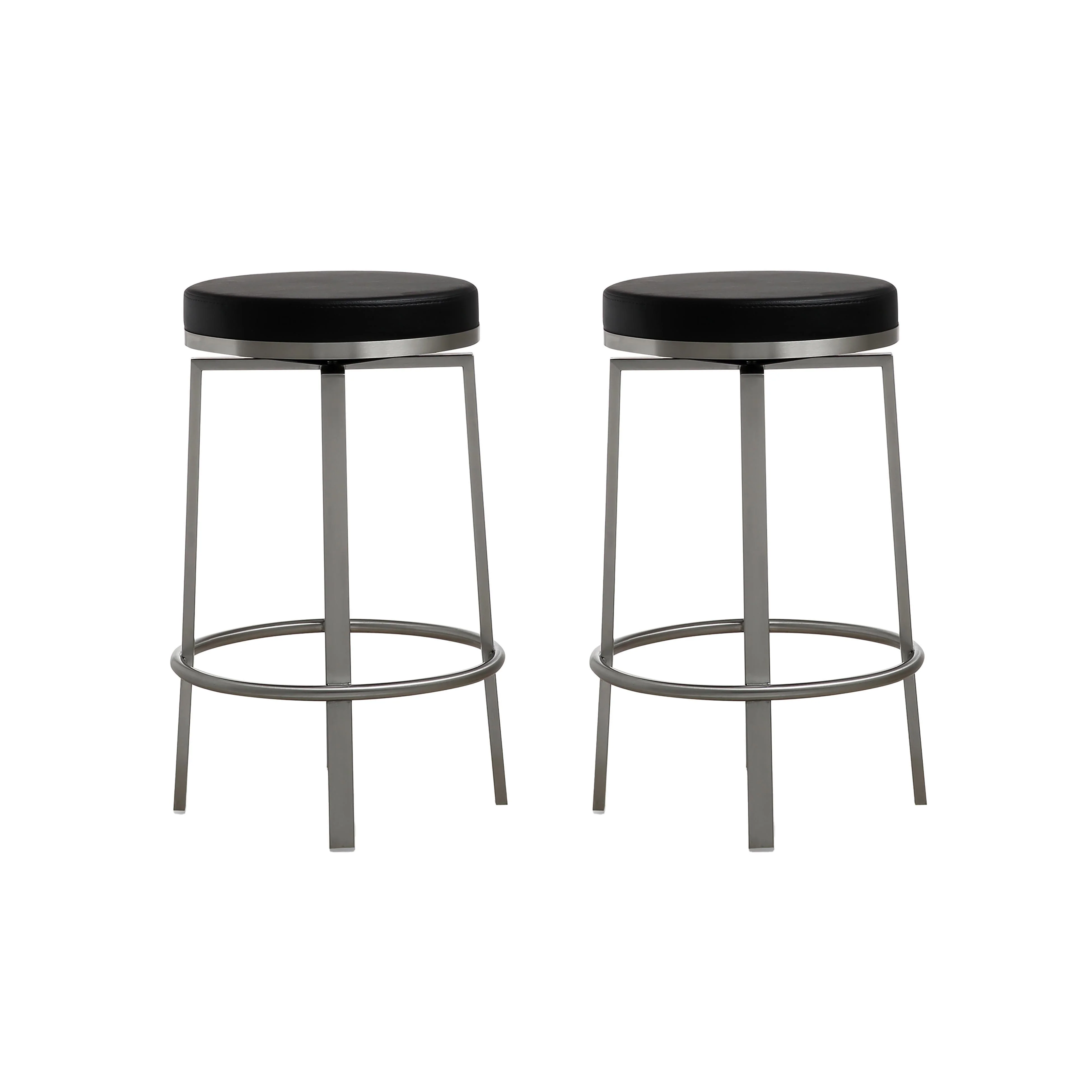 Pratt Black Swivel Counter Stool - Set of 2 - Remutear