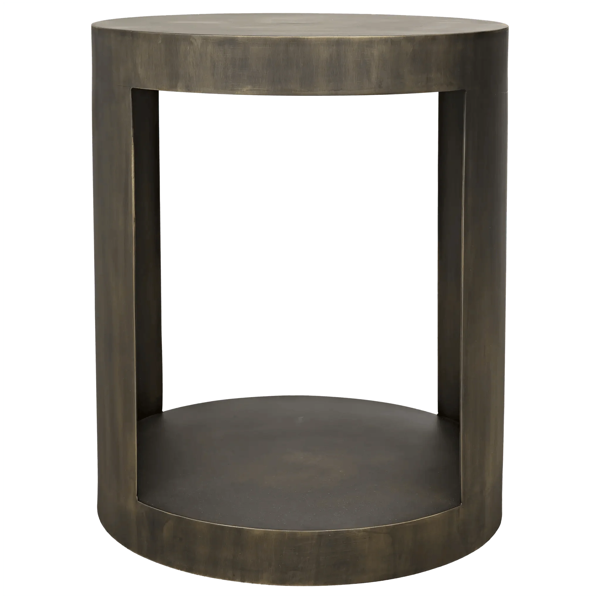 Chrysler Side Table, Steel with Aged Brass Finish - Remutear