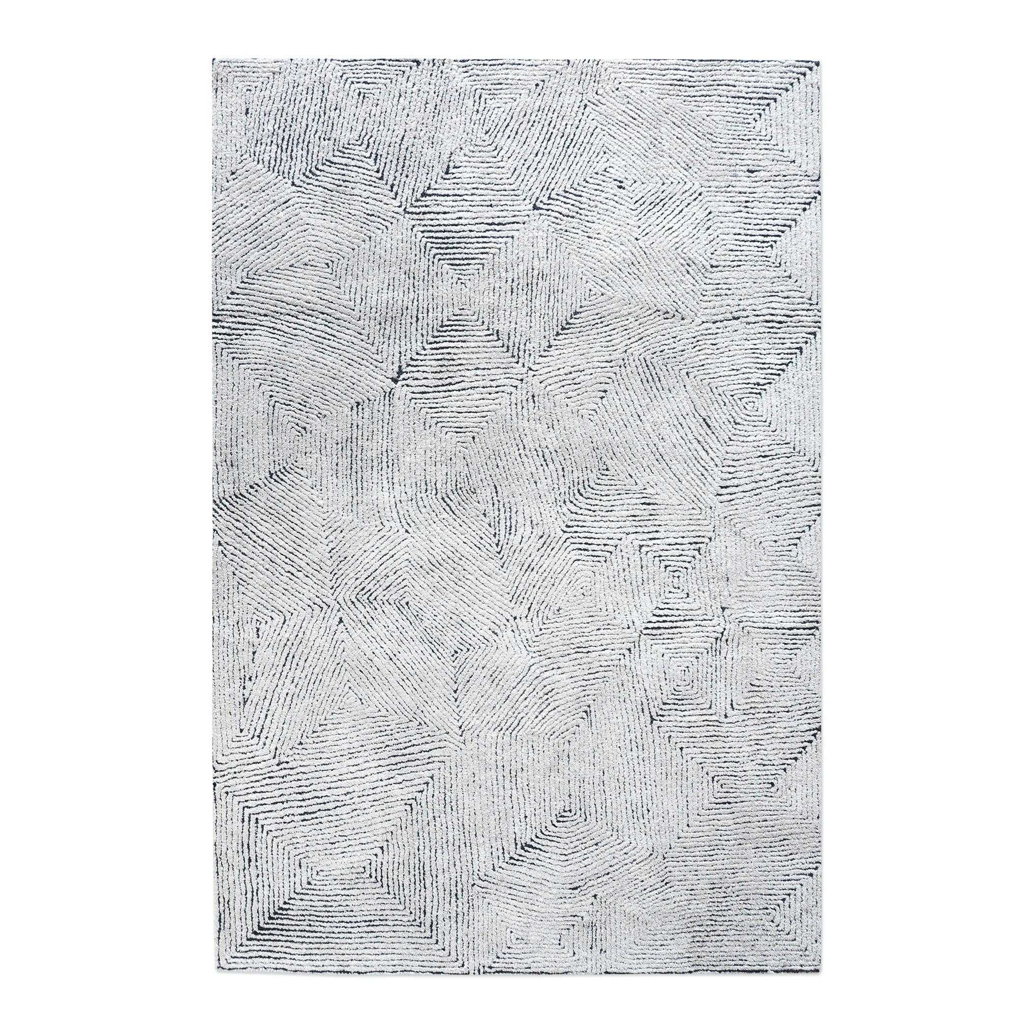 Maze Blue 9 X 12 Rug - Remutear