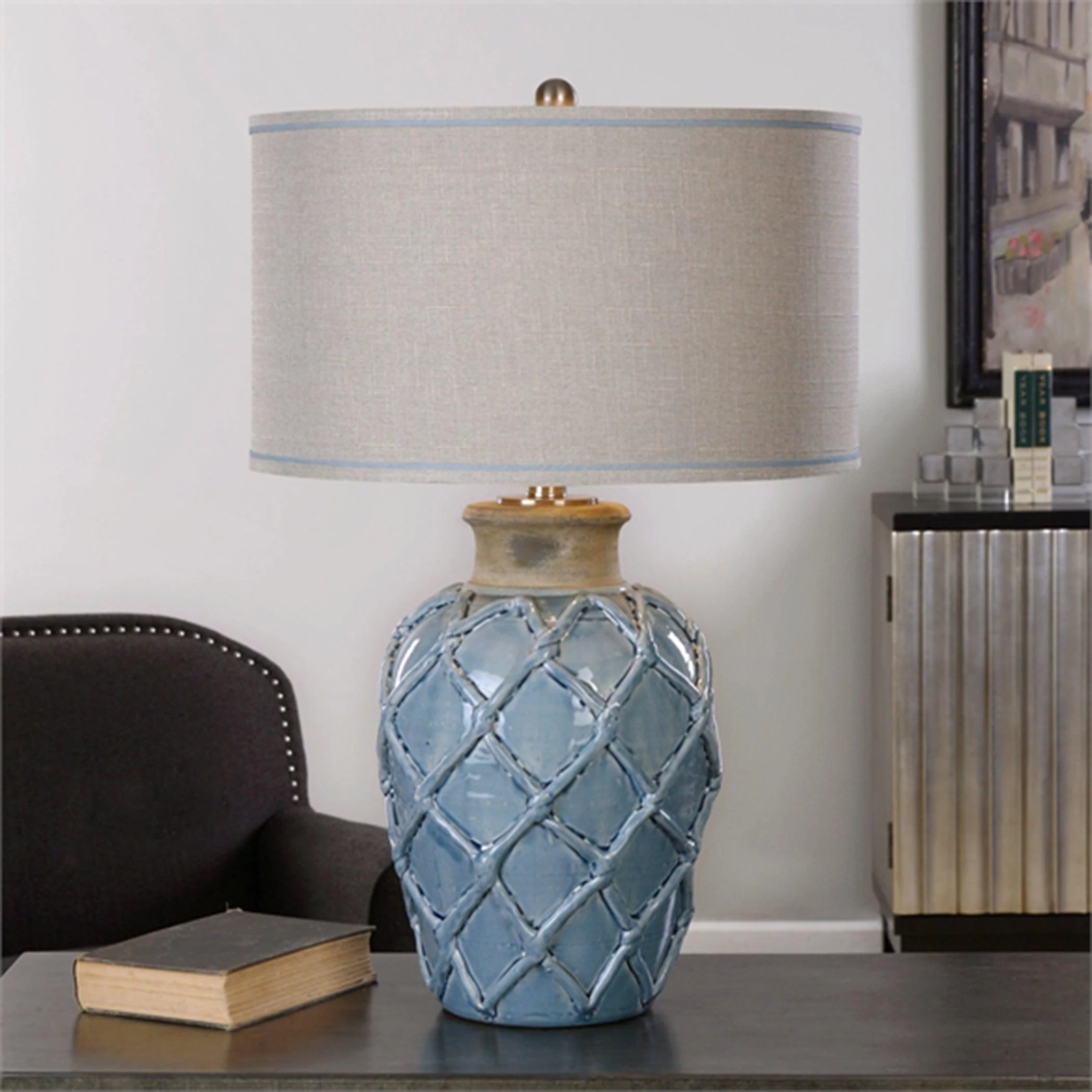 PARTERRE PALE BLUE TABLE LAMP - Remutear