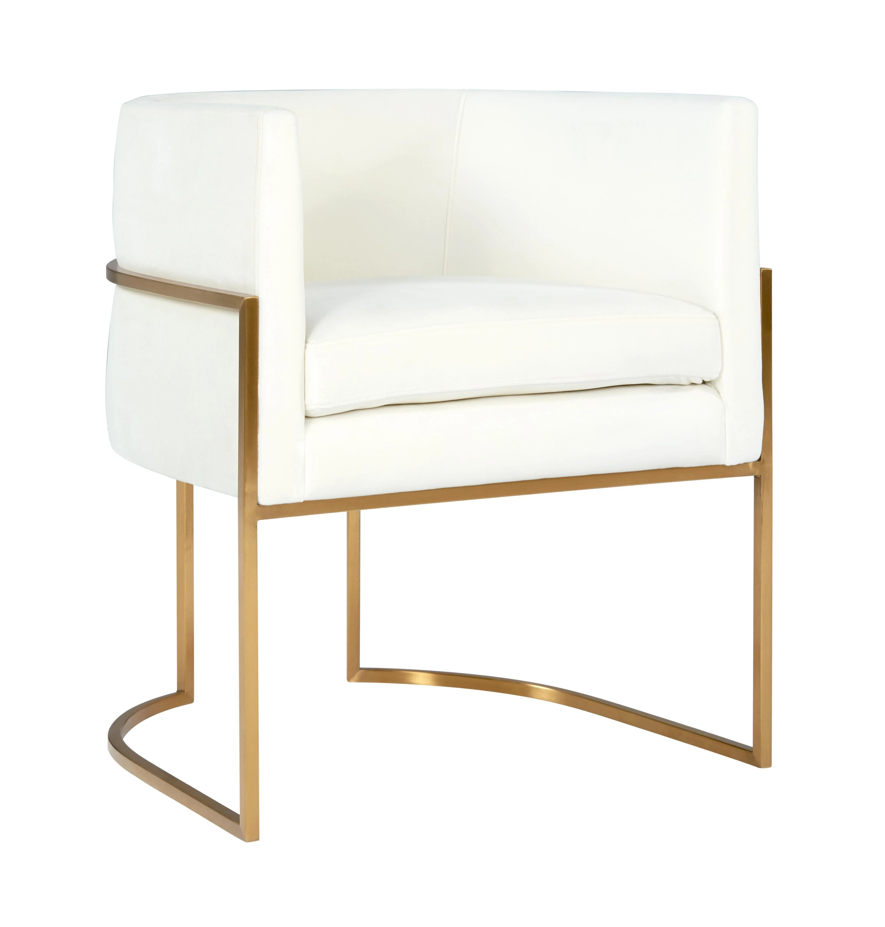 Giselle Cream Velvet Dining Chair Gold Leg - Remutear