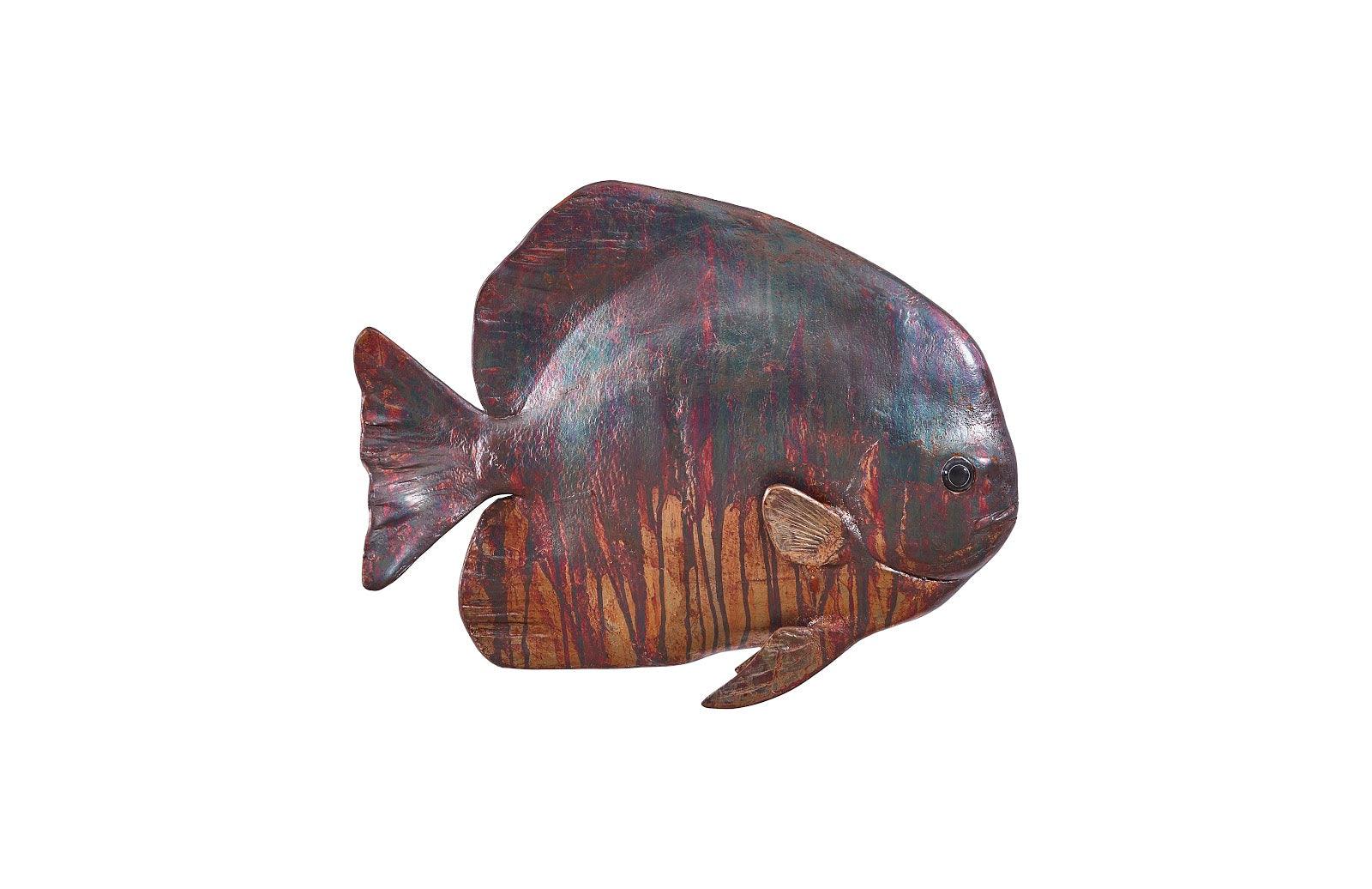 Australian Bat Fish Wall Sculpture, Resin, Copper Patina Finish - Remutear
