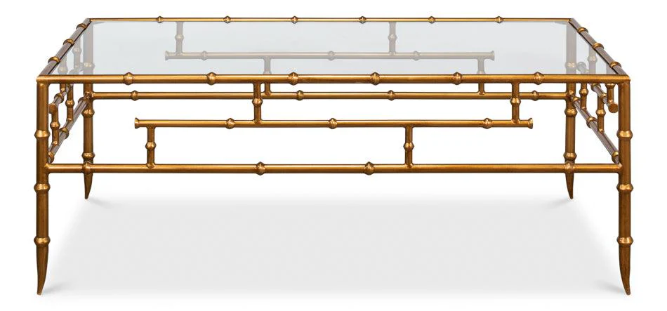 Faux Bamboo Metal Coffee Table 48 - Remutear