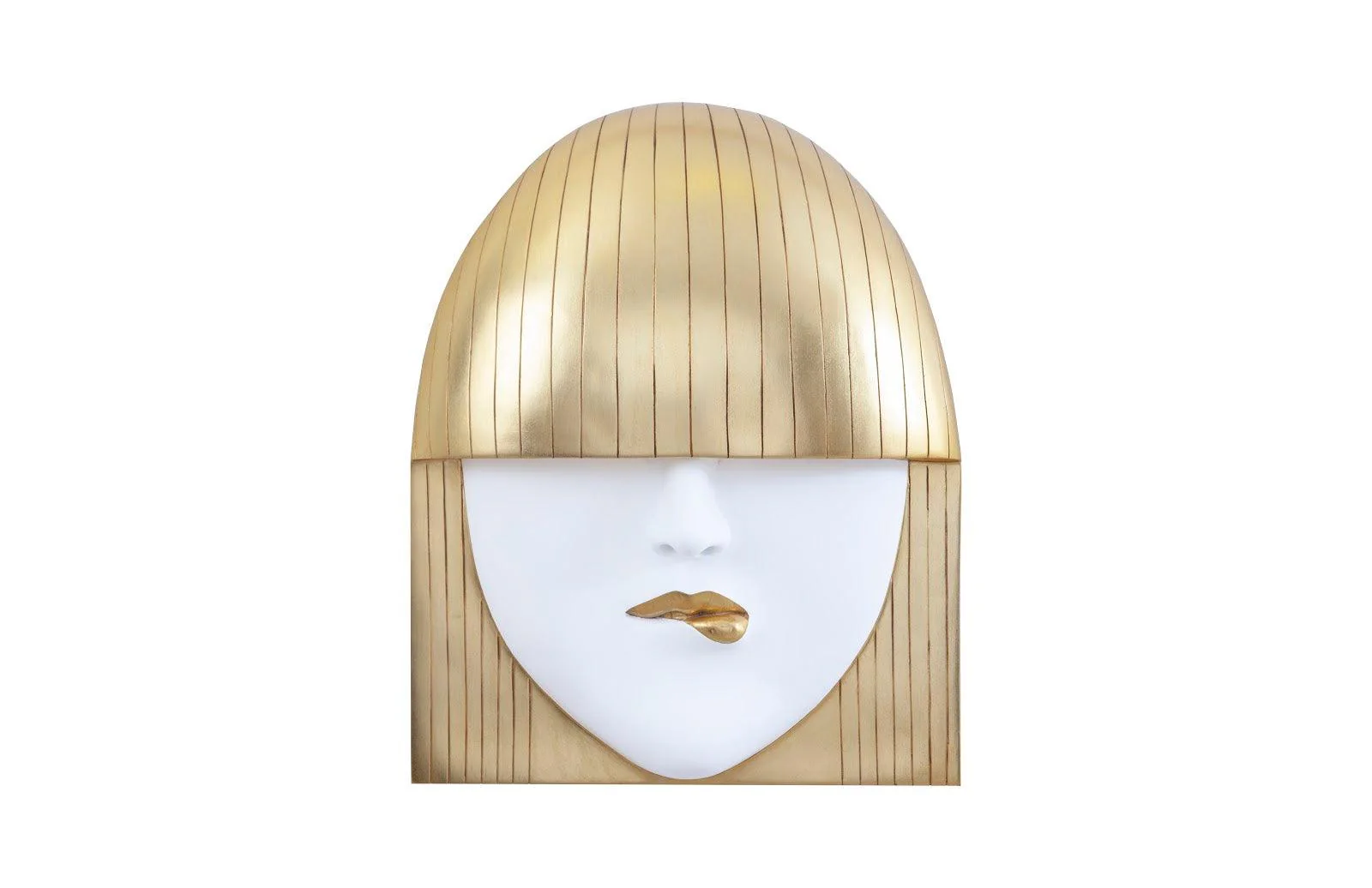 Fashion Faces Wall Art, Large, Pout, White and Gold Leaf - Remutear