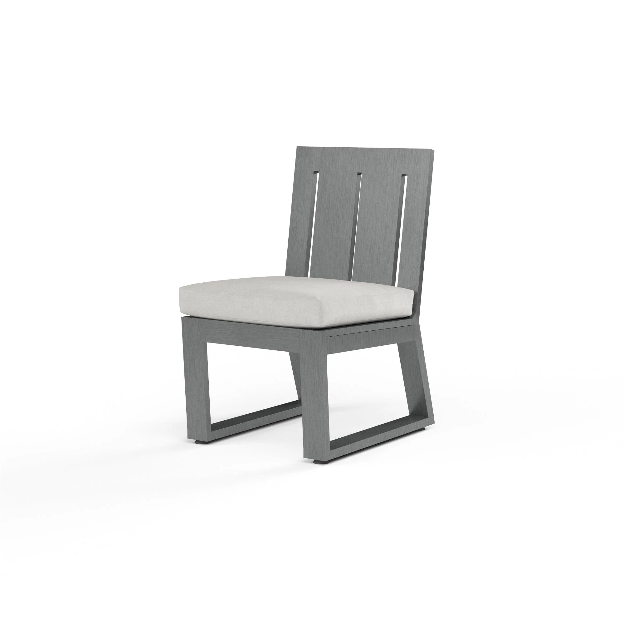 Redondo Armless Dining Chair in Cast Silver, No Welt - Remutear