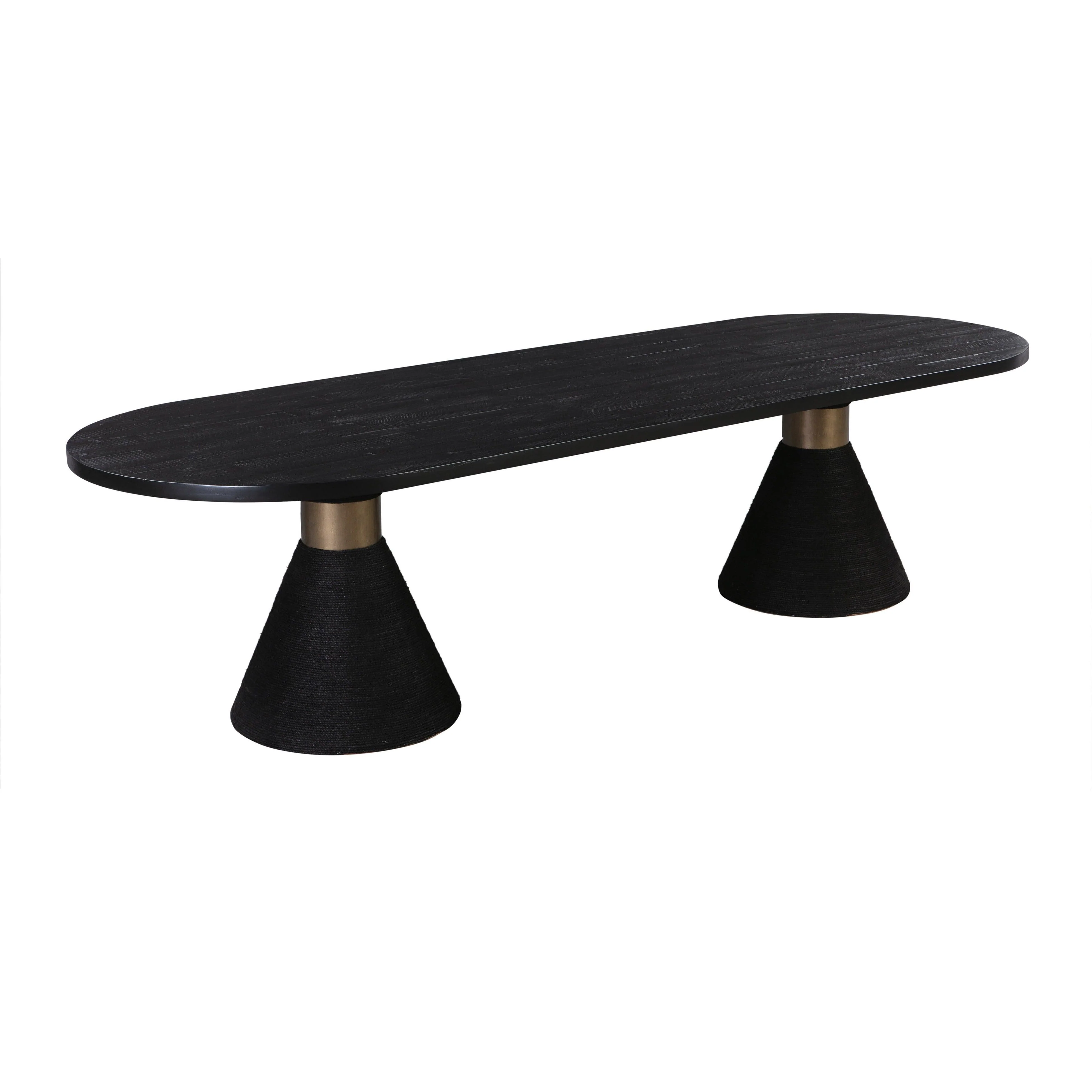 Rishi Black Rope Oval Table - Remutear