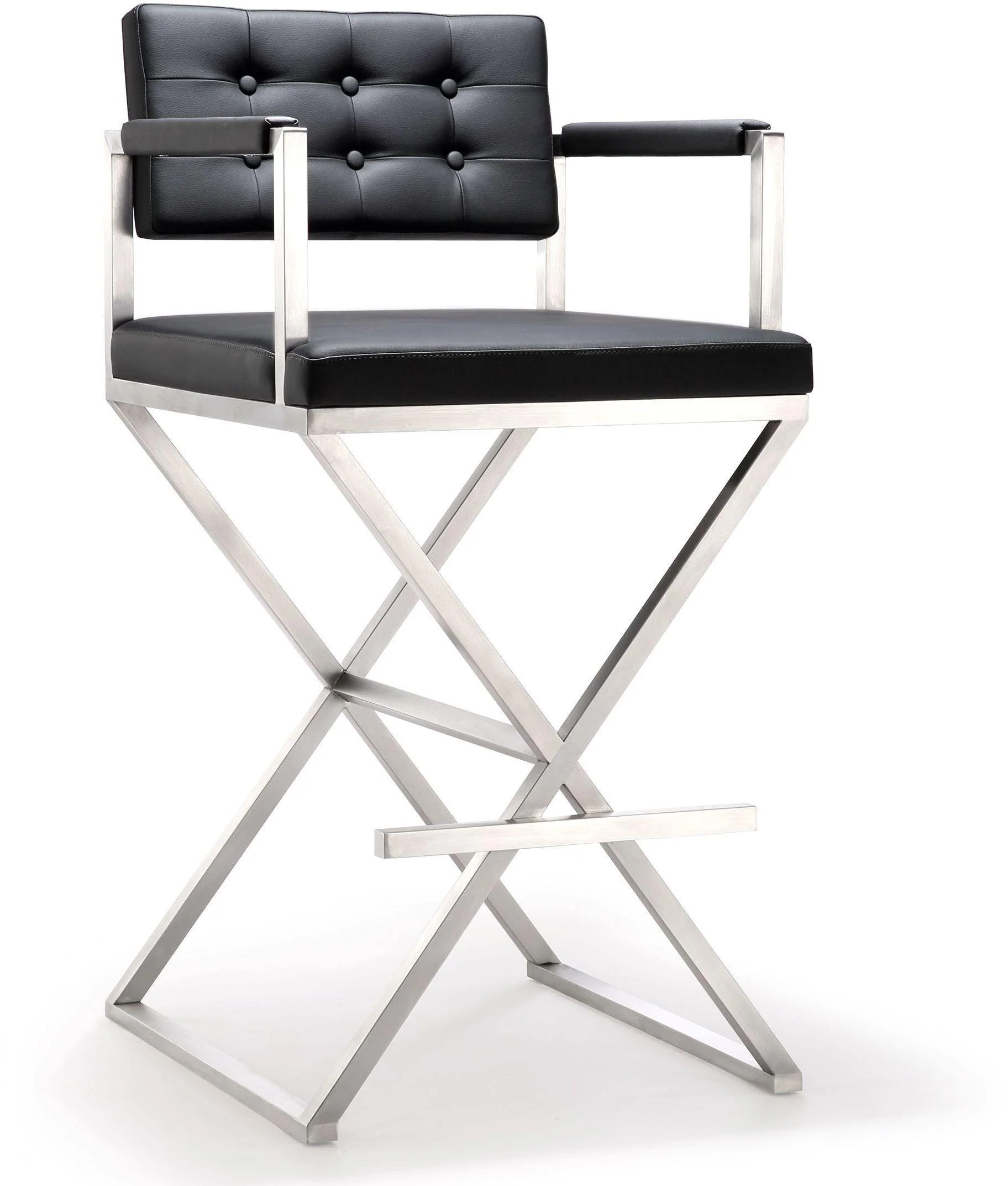 Director Black Stainless Steel Barstool - Remutear