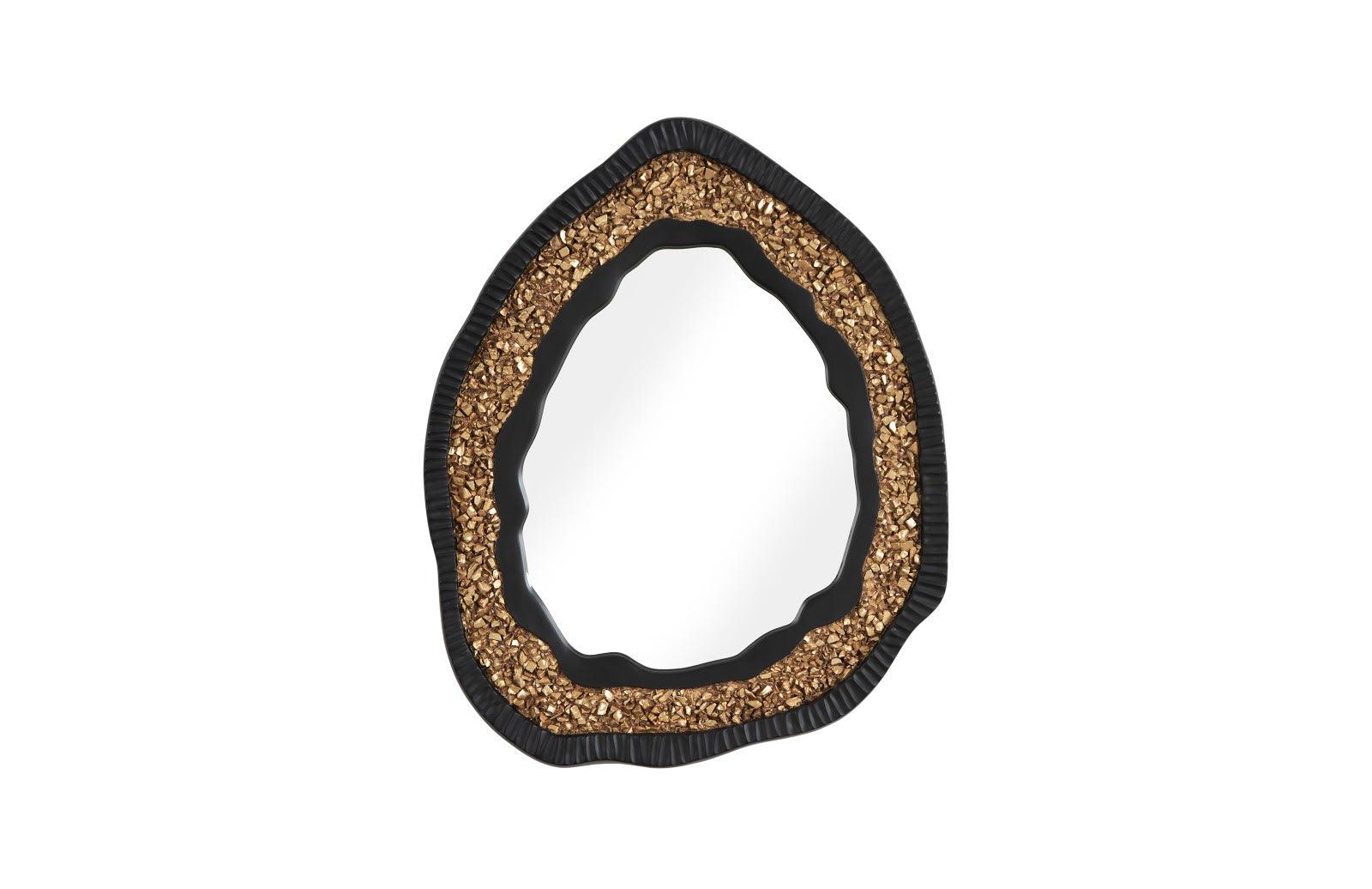 Geode Mirror, Black And Gold, Matte - Remutear