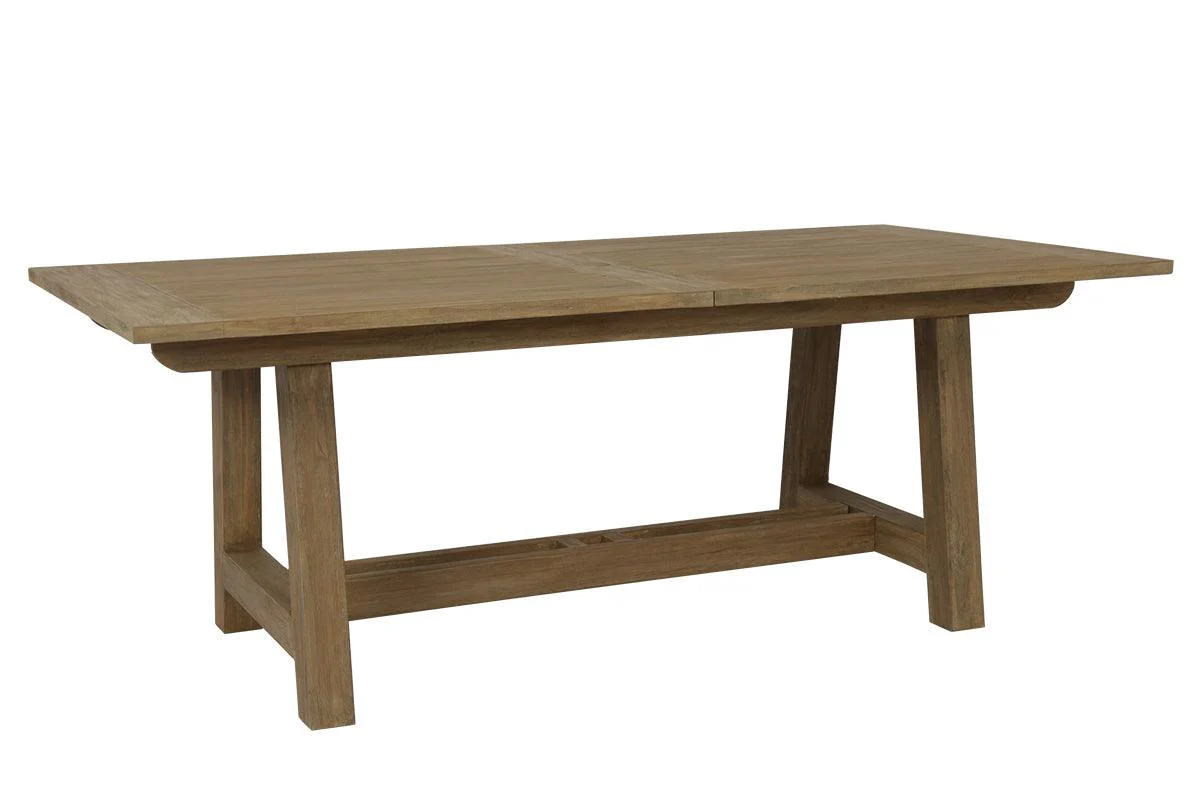 Coastal Teak Dining Table with Leaf Extension - Remutear