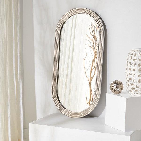 SHANIA OVAL SILVER MIRROR - Remutear