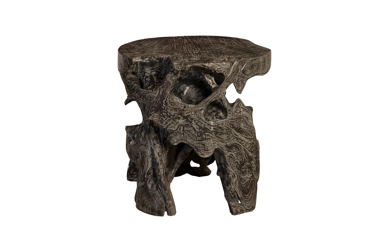 Side Table Black Wash, Round - Remutear