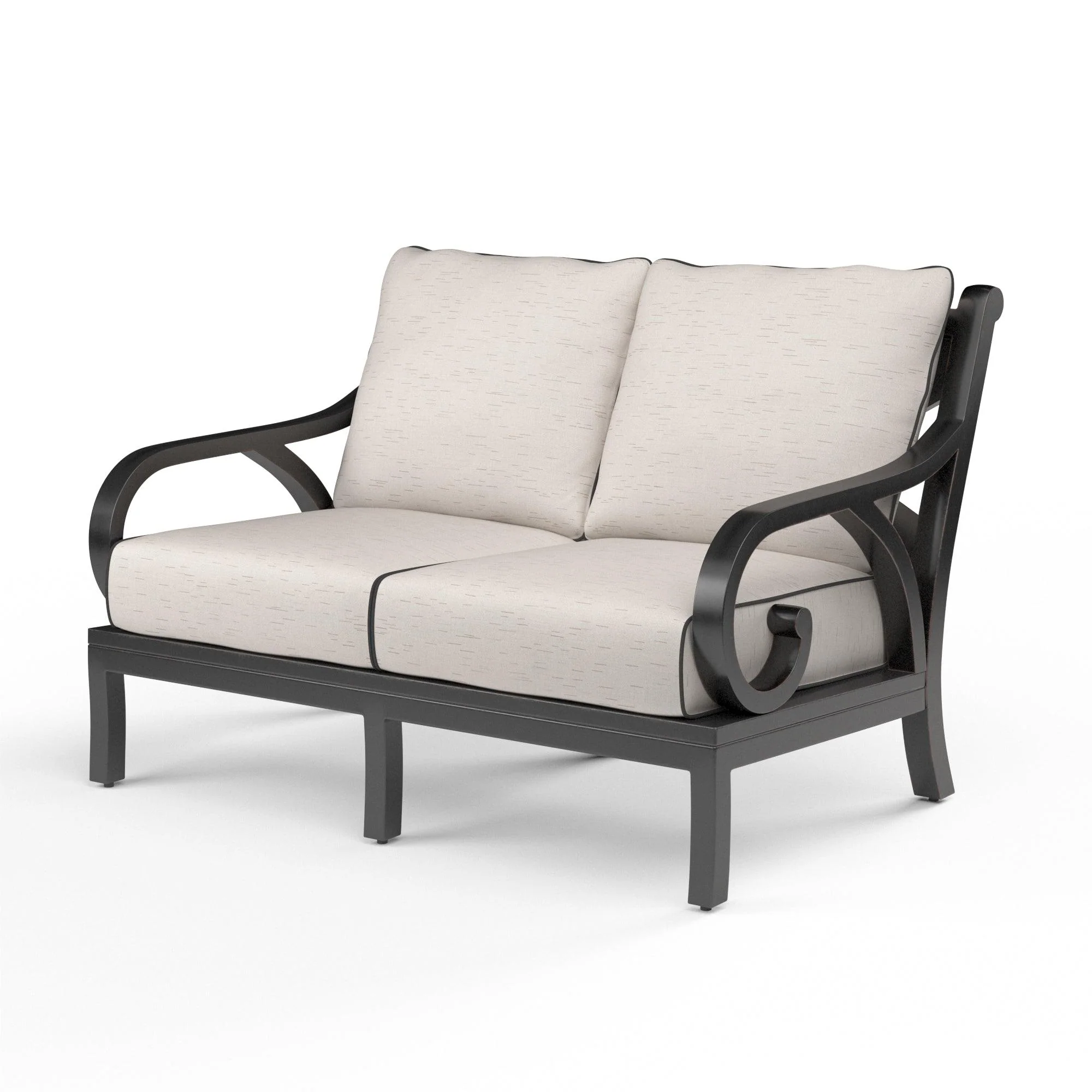 Monterey Loveseat in Frequency Sand w/ Contrast Canvas Java Welt - Remutear