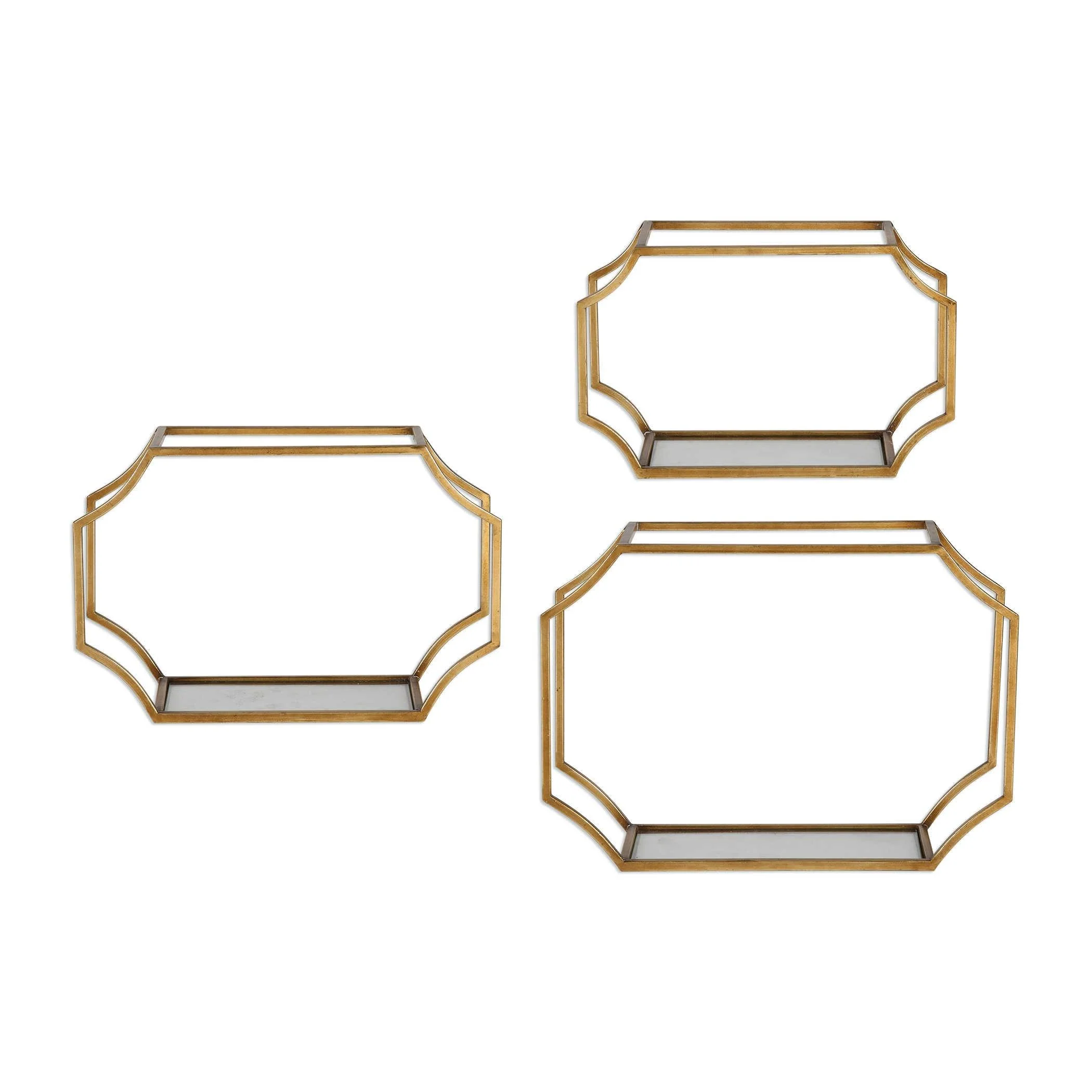 Lindee Gold Wall Shelves S/3 - Remutear