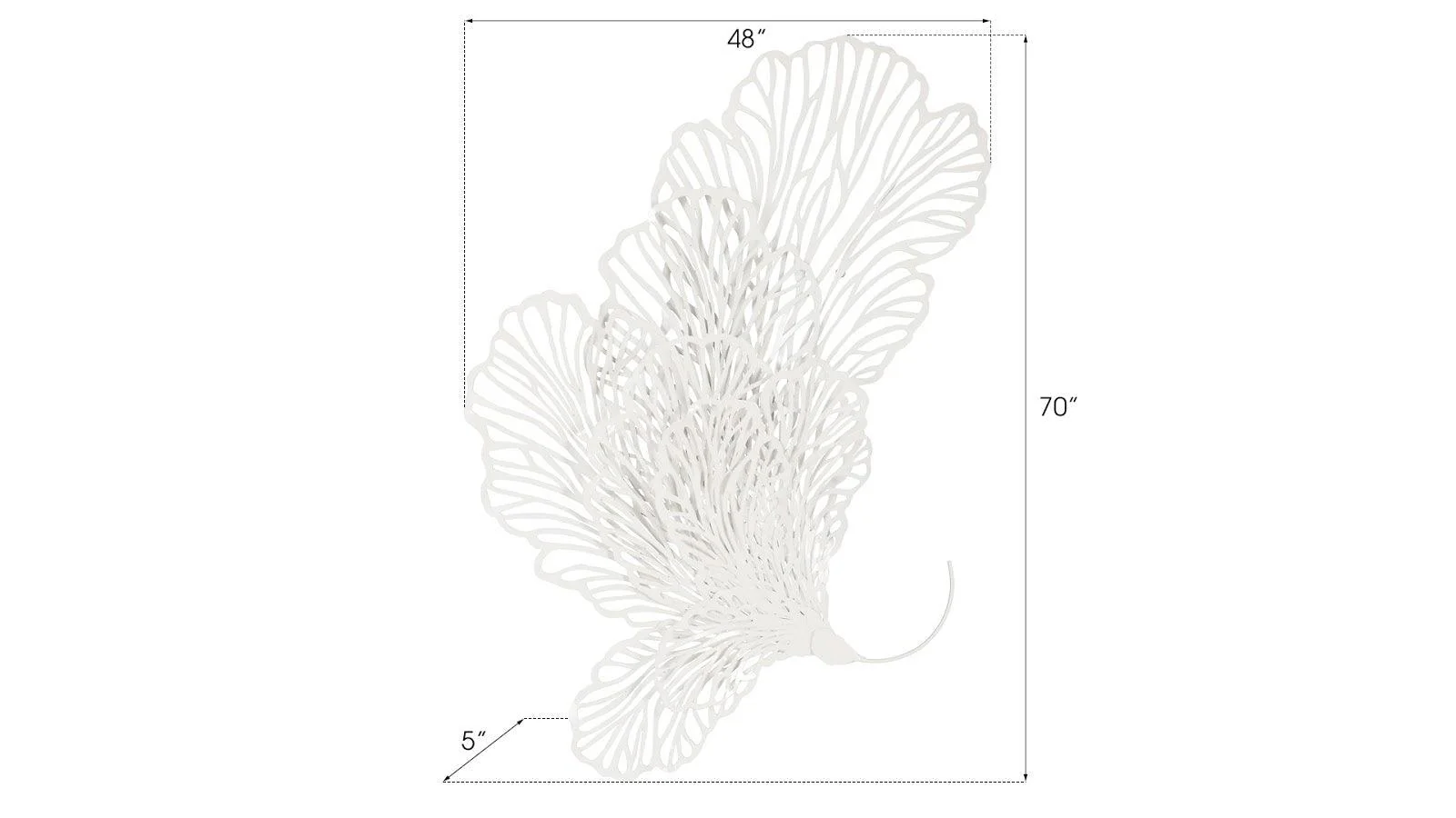 Butterfly Wall Art, White, LG - Remutear